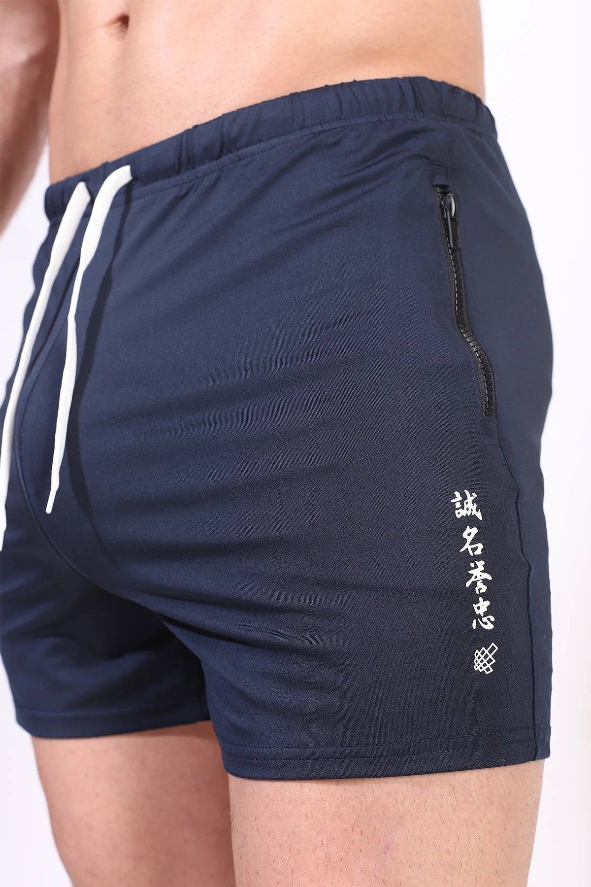 Jed North Agile 4 Gym Shorts with Zipper Pockets - Men's Workout Running Basketball Training Shorts - Navy Blue Athletic Apparel for Gym & Sports