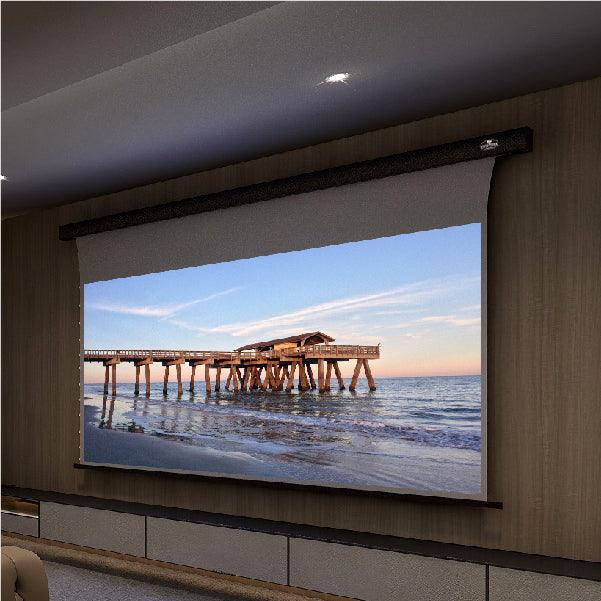 VIVIDSTORM 3D ALR Slimline Motorized Tension Projector Screen - High Gain Obsidian Long Throw Screen for Home Theater & 3D Movies | Perfect for Living Rooms, Media Rooms & Home Cinemas