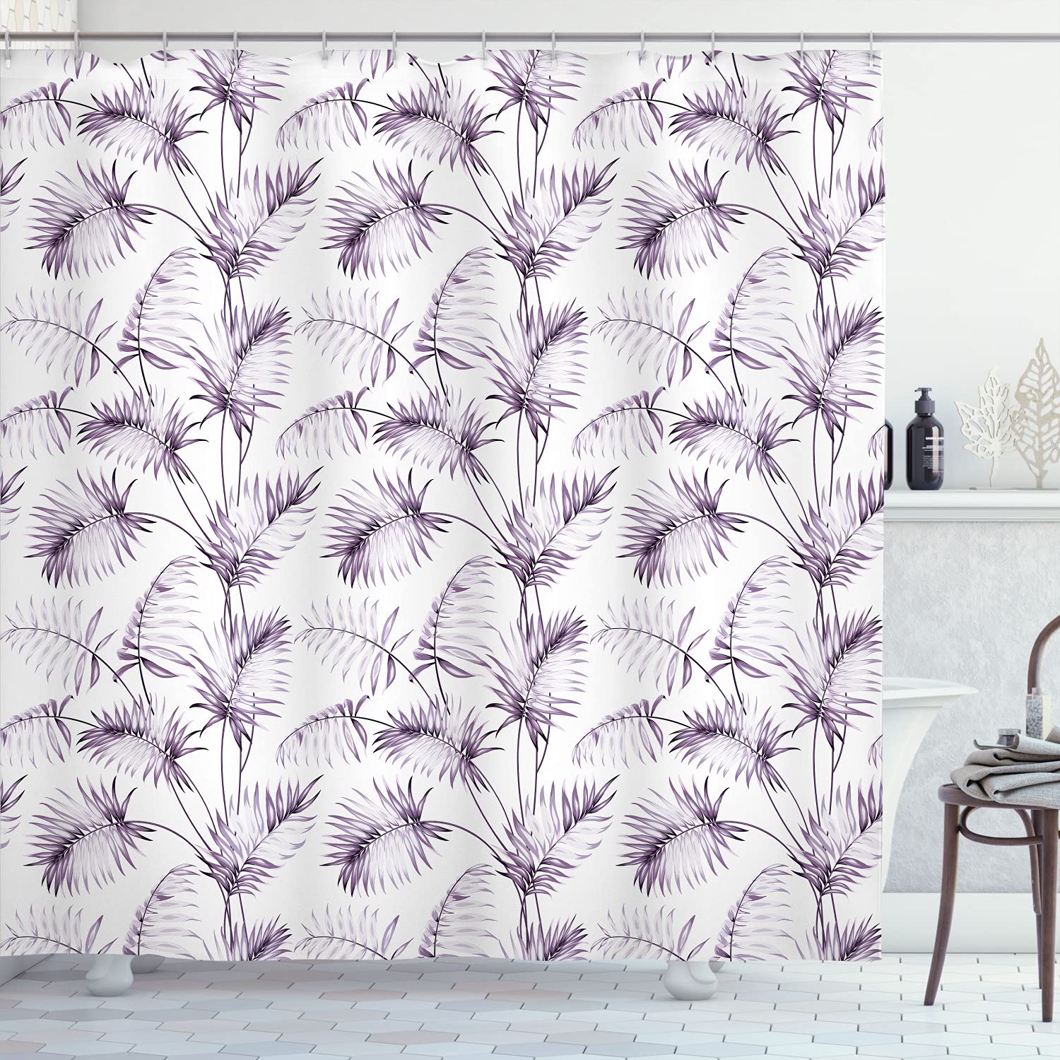 Ambesonne Tropical Palm Leaves Shower Curtain - 70