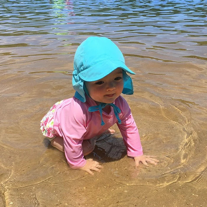 Green Sprouts UPF 50+ Baby Sun Protection Hat for Newborn to 4T - Soft Flap Play Hat for Outdoor Activities, Beach, Park & Summer Adventures