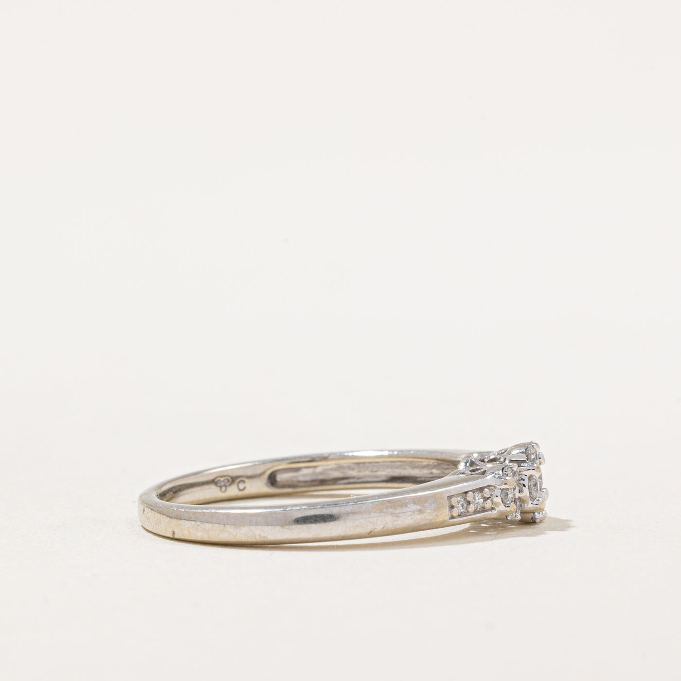 0.12ctw Diamond Cluster Ring for Women - Size 7 Wedding Band, Anniversary Gift, or Everyday Elegant Jewelry