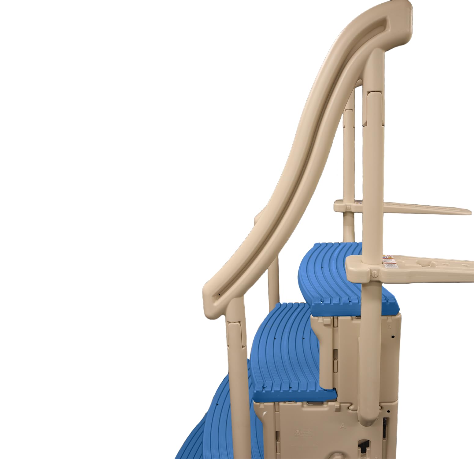 Confer Plastics Above Ground Pool Step with Non-Slip Blue Treads - Easy Drop-In Installation for Safe Pool Entry & Exit | Perfect for Inground & Above Ground Pools, Backyard Swimming Pools, and Family Pool Safety