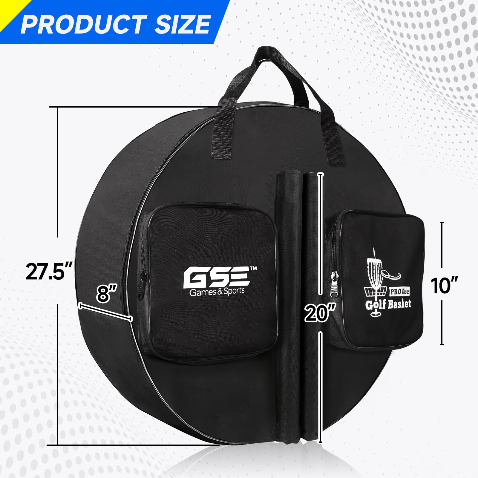 **GSE Disc Golf Basket Carrying Bag - Portable Storage for 12-Chain & 24-Chain Golf Targets - Durable Transit Bag for Disc Golf Frisbee Baskets (Bag Only) - Perfect for Tournaments, Practice & Outdoor Play**