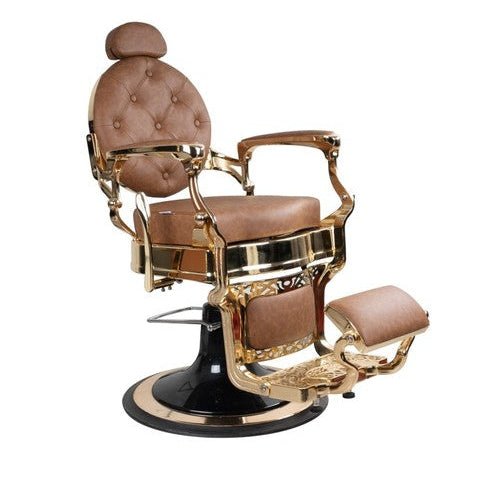 Greenlife® Throne Gold Antique Luxury Heavy Duty Swivel Barber Chair - Black & Gold Styling Salon Chair for Professional Haircuts & Shaves | Perfect for Barbershops, Salons & Home Grooming