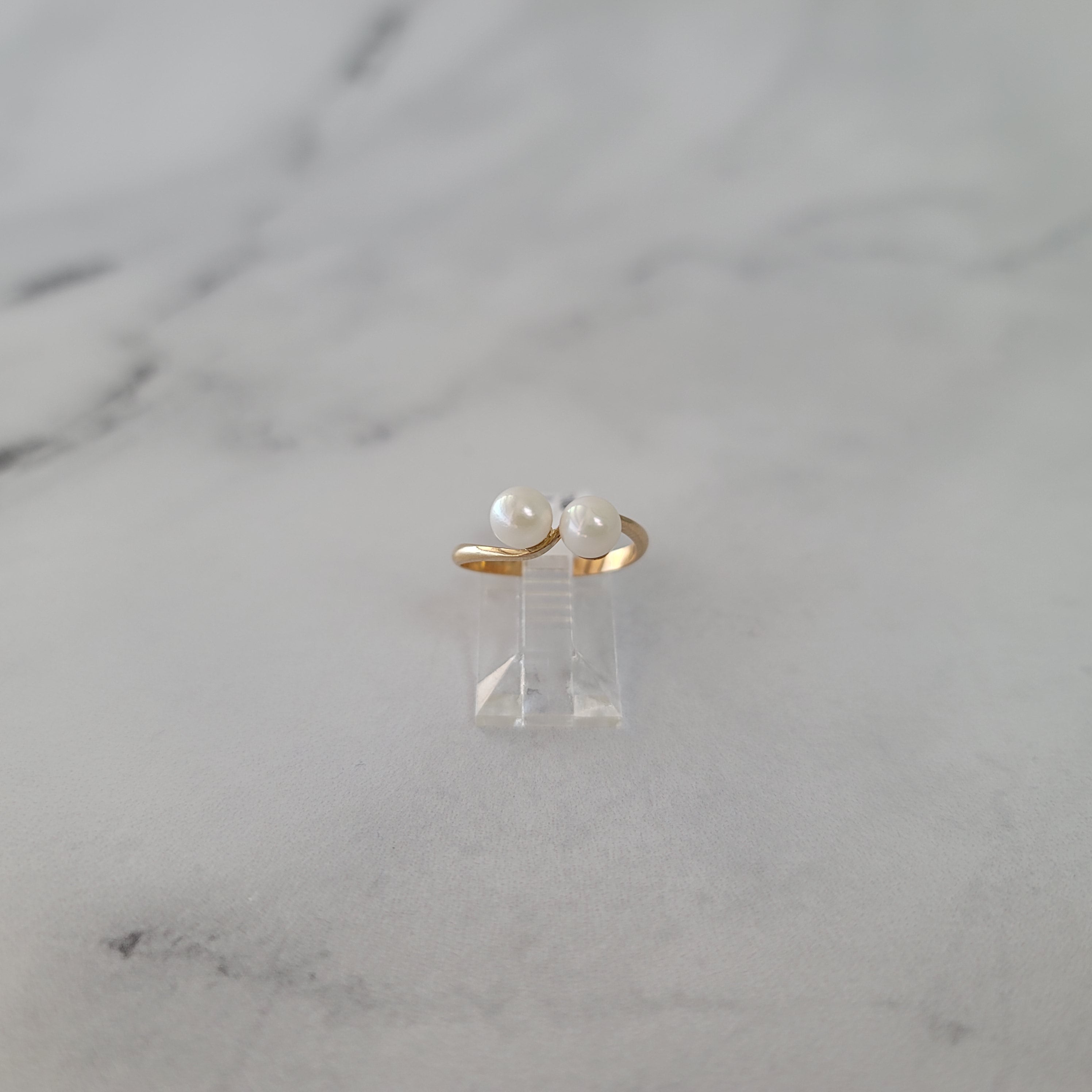 5MM Cultured Pearl Cluster Ring in 14k Yellow Gold - Elegant Jewelry for Weddings, Parties & Special Occasions