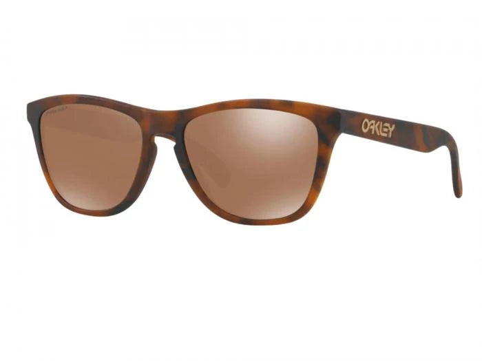 Oakley Frogskins Sunglasses - Matte Tortoise Frame with Polarized Lenses for Men & Women - Perfect for Outdoor Sports, Running, and Beach Activities
