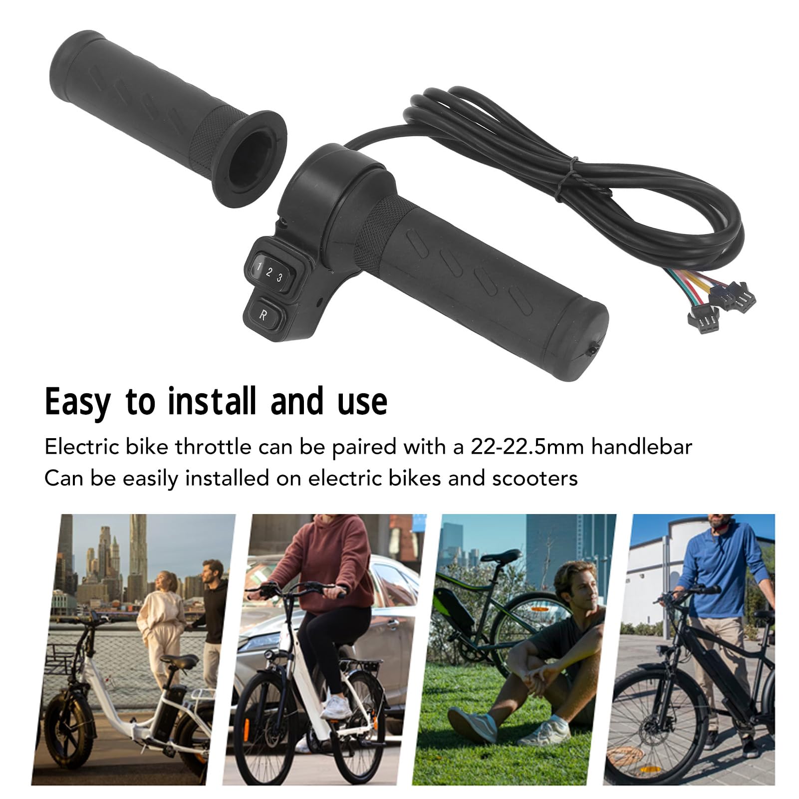 Electric Bike Throttle Grip - 1 Pair 22-22.5mm Twist Throttle Accelerator for E-Bike & Scooter | Universal Fit, Easy Installation | Perfect for Commuting, Off-Road & Urban Riding