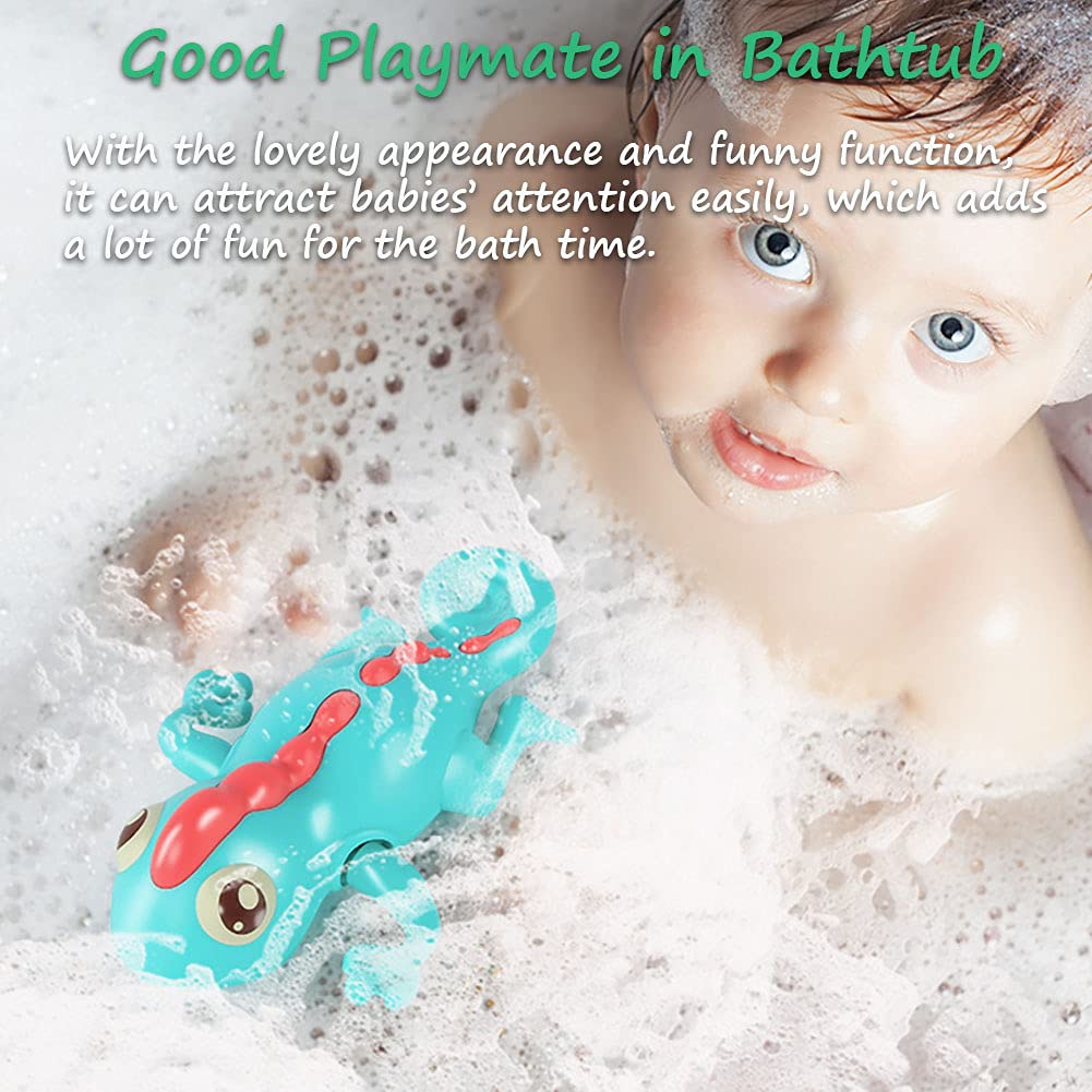 Wind-Up Lizard Bath Toy for Kids - Swimming Clockwork Water Toy, Fun Bathtub Companion for Toddlers (Yellow) | Perfect for Bath Time Play, Pool Parties & Sensory Development