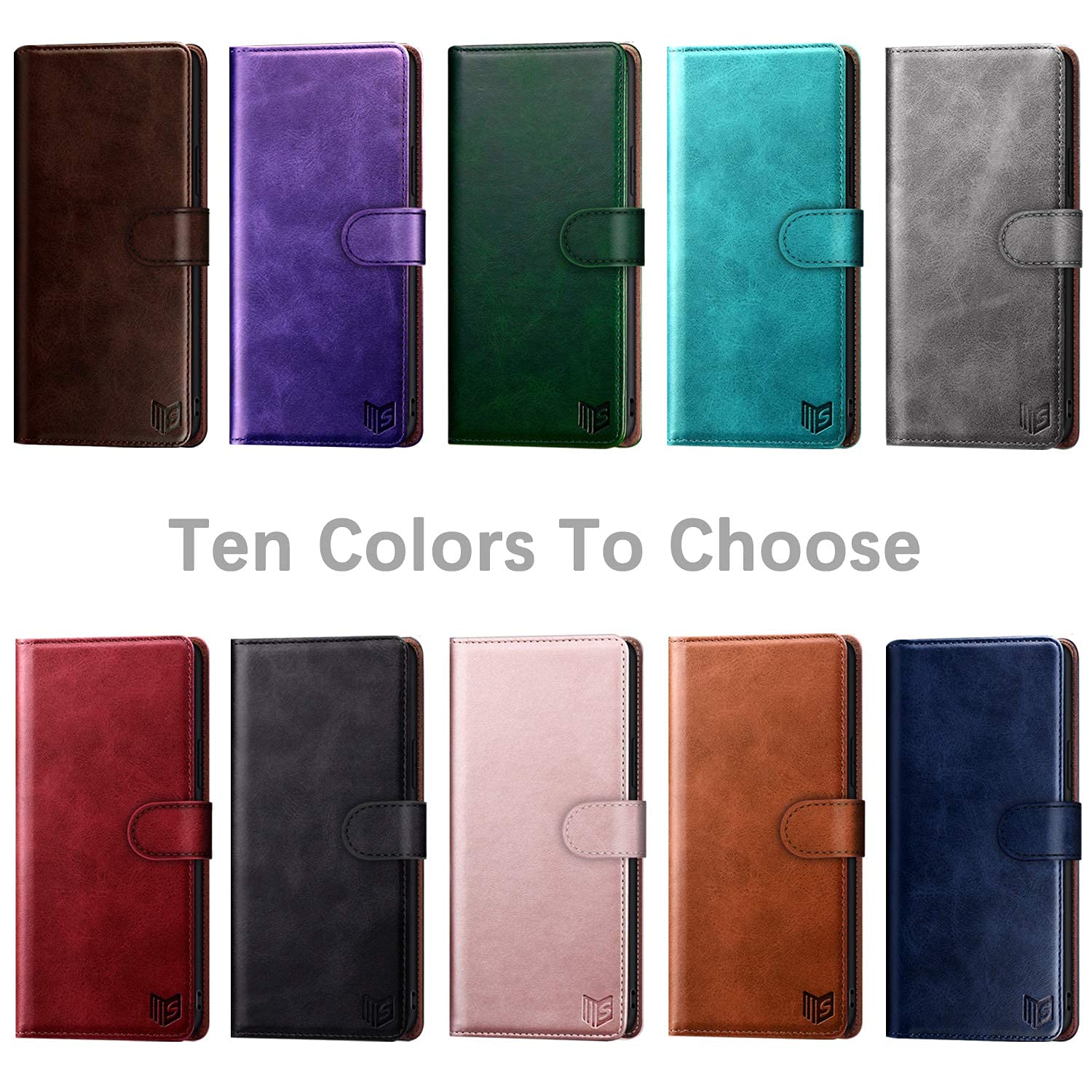 RFID Blocking Leather Wallet Case for Samsung Galaxy S9 - Rose Gold | Slim Folio Cover with Card Holder for Daily Use