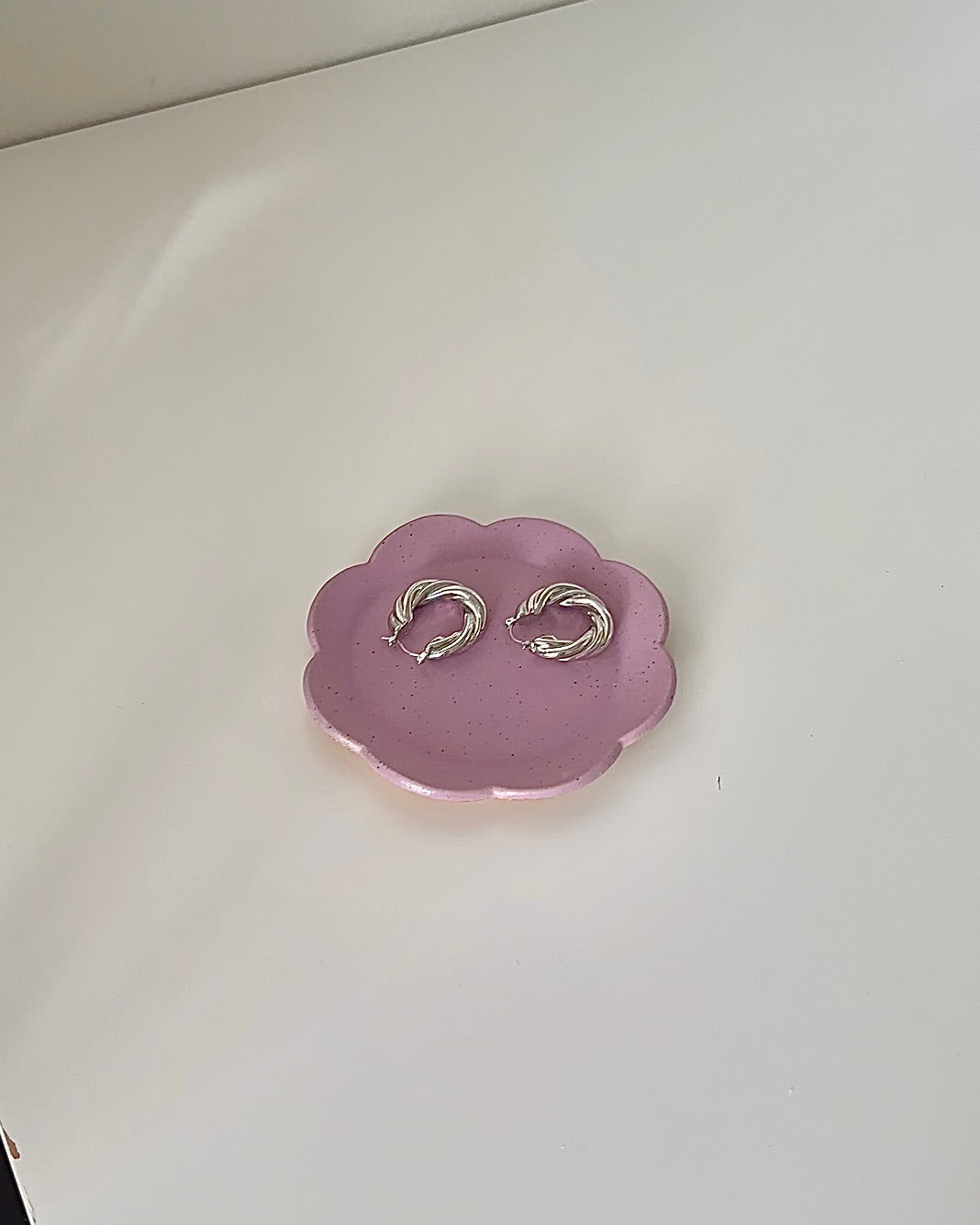 Lilac Flower Trinket Dish - Handmade Ceramic Jewelry Tray for Rings, Keys & Coins | Decorative Vanity Organizer for Dorm, Bedroom & Bathroom | Perfect Gift for Women, Bridesmaids & Home Decor