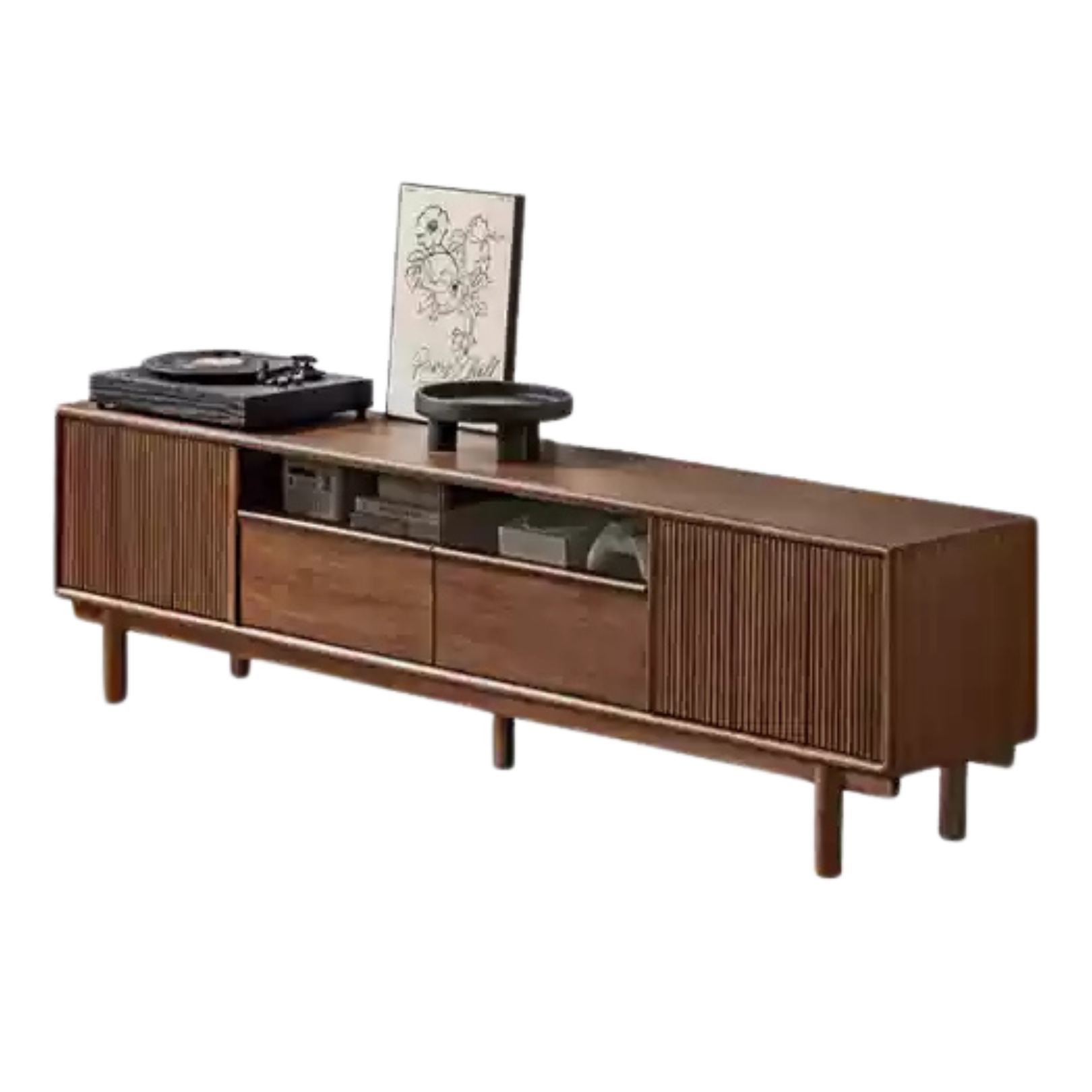 70.8x15.7x19.6 inch / 180x40x50cm / Rich Dark Walnut color / black walnut TV cabinet
