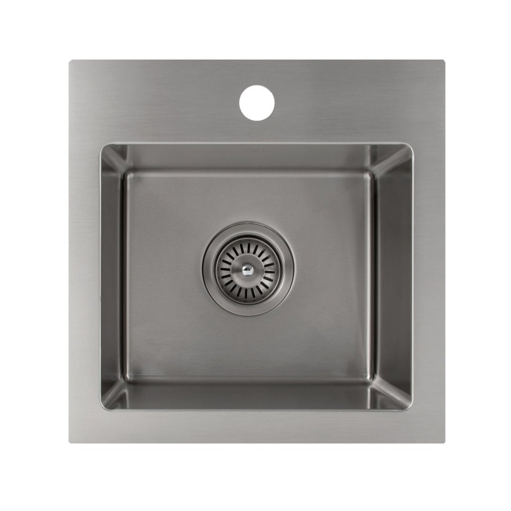 ZLINE Donner 15-inch Topmount Single Bowl Stainless Steel Kitchen Sink (STS 15) - Bar & Prep Sink for Modern Homes, Restaurants & Commercial Use