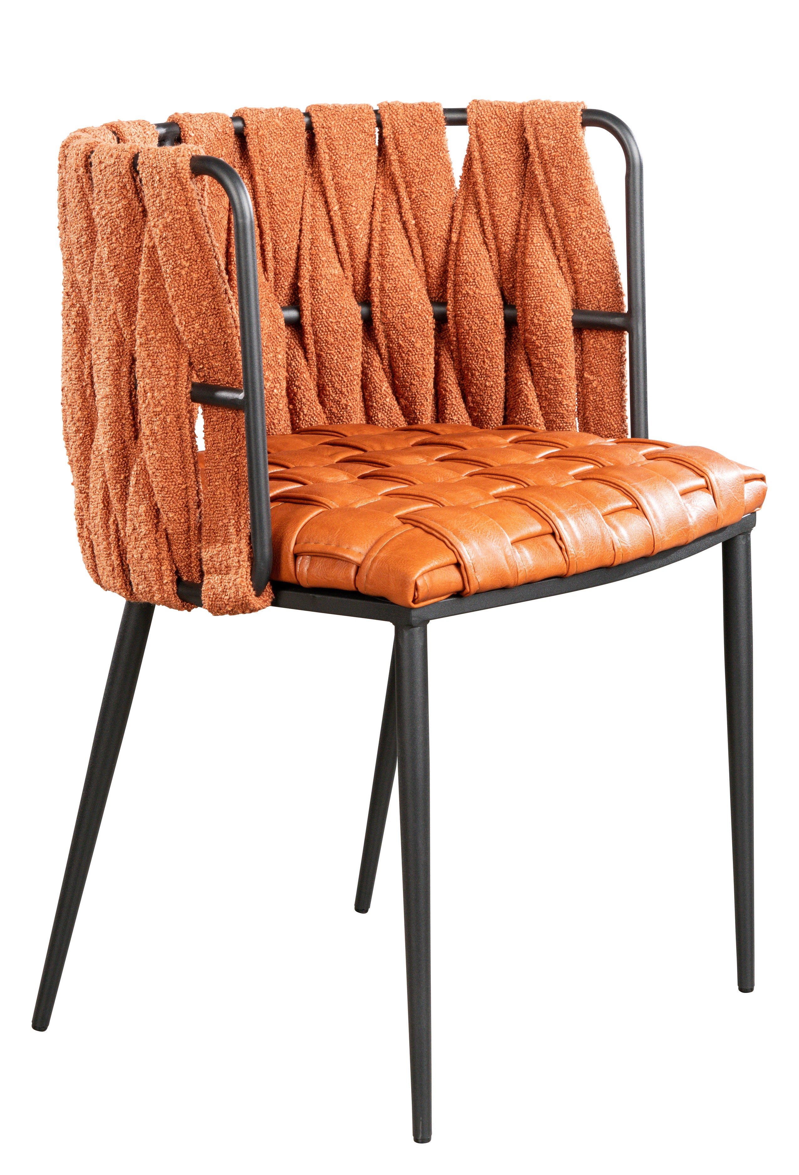 Milano Dining Chair in Orange - Modern Upholstered Accent Chair for Kitchen, Dining Room & Office - Comfortable & Stylish Seating Solution