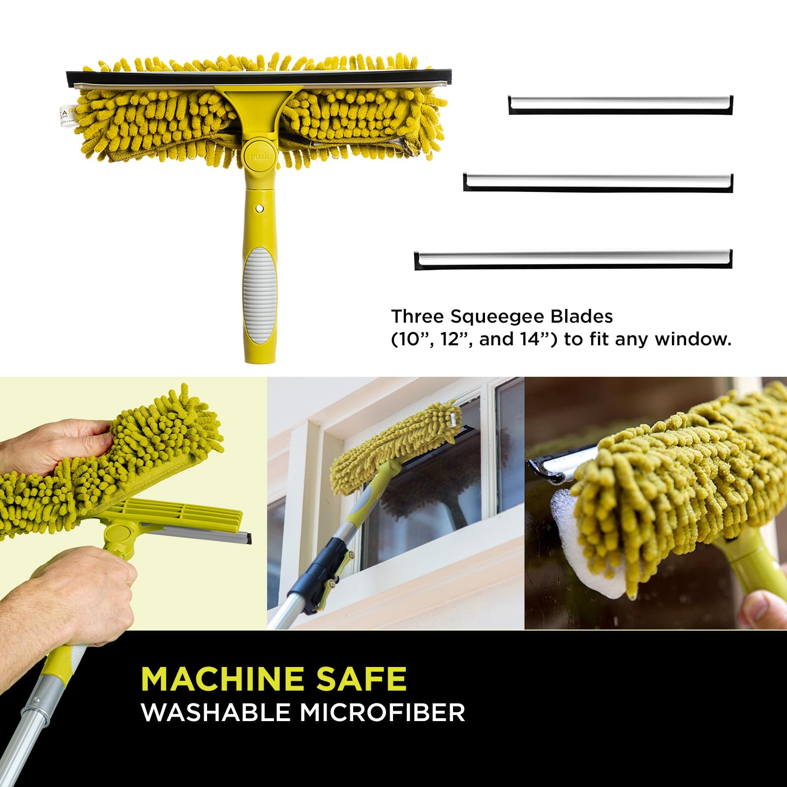 DOCA 5-12 Ft Telescoping Extension Pole - Adjustable Cleaning Pole for Windows, Ceilings & High Surfaces - Compatible with Feather Dusters, Paint Rollers & Squeegees - Indoor & Outdoor Cleaning Tool for Home, Office & Car Wash