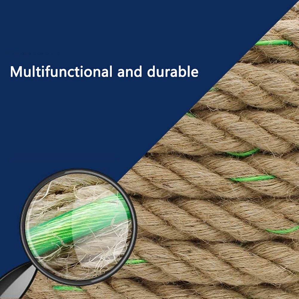 Natural Jute Rope 4mm 5mm 6mm 8mm Thickness - 50m Hemp Twine for DIY Crafts, Home Decor, Climbing, Hammocks, Nautical Use & Cat Scratching Posts - Durable Eco-Friendly Rope for Indoor/Outdoor Projects