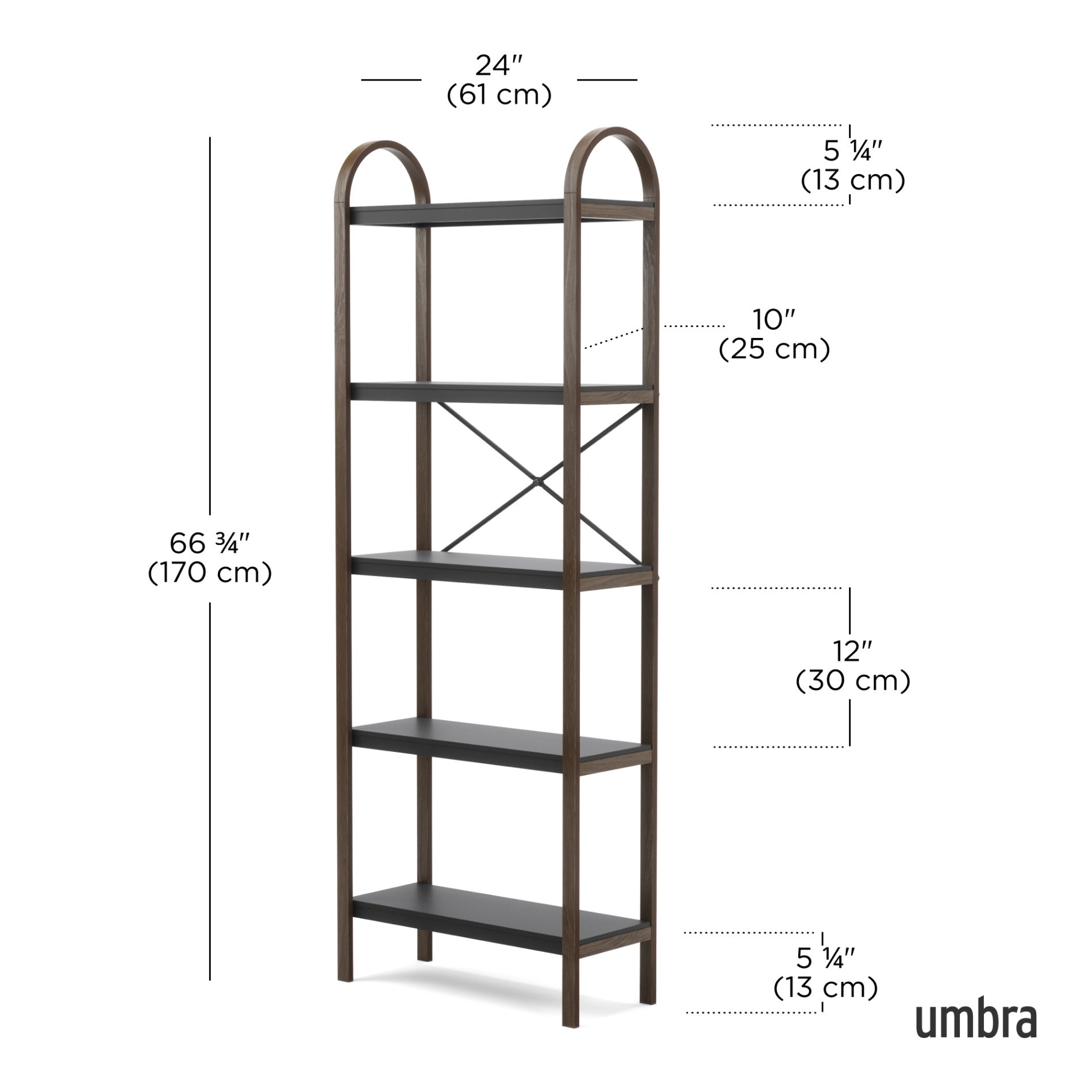 Bellwood 5 Tier Shelf - Sturdy Metal Storage Organizer for Home, Office, or Garage - Perfect for Books, Toys, Kitchen Supplies & More