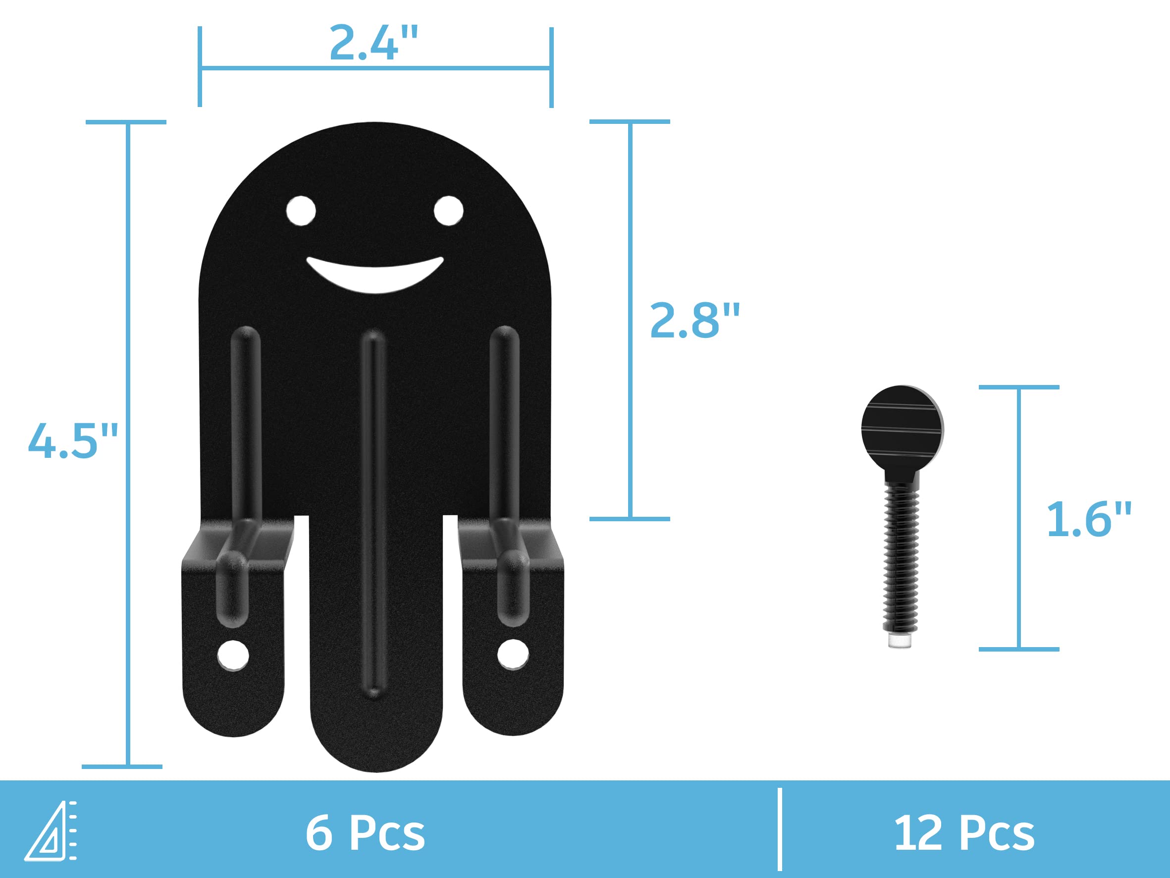 Non-Slip Mattress Grippers - 6 Pack Anti-Slip Bed Frame Pads, Adjustable Mattress Retainers for Metal Bed Frames (Black) - Prevent Mattress Shifting for Better Sleep, Ideal for Home, Dorm & Guest Rooms
