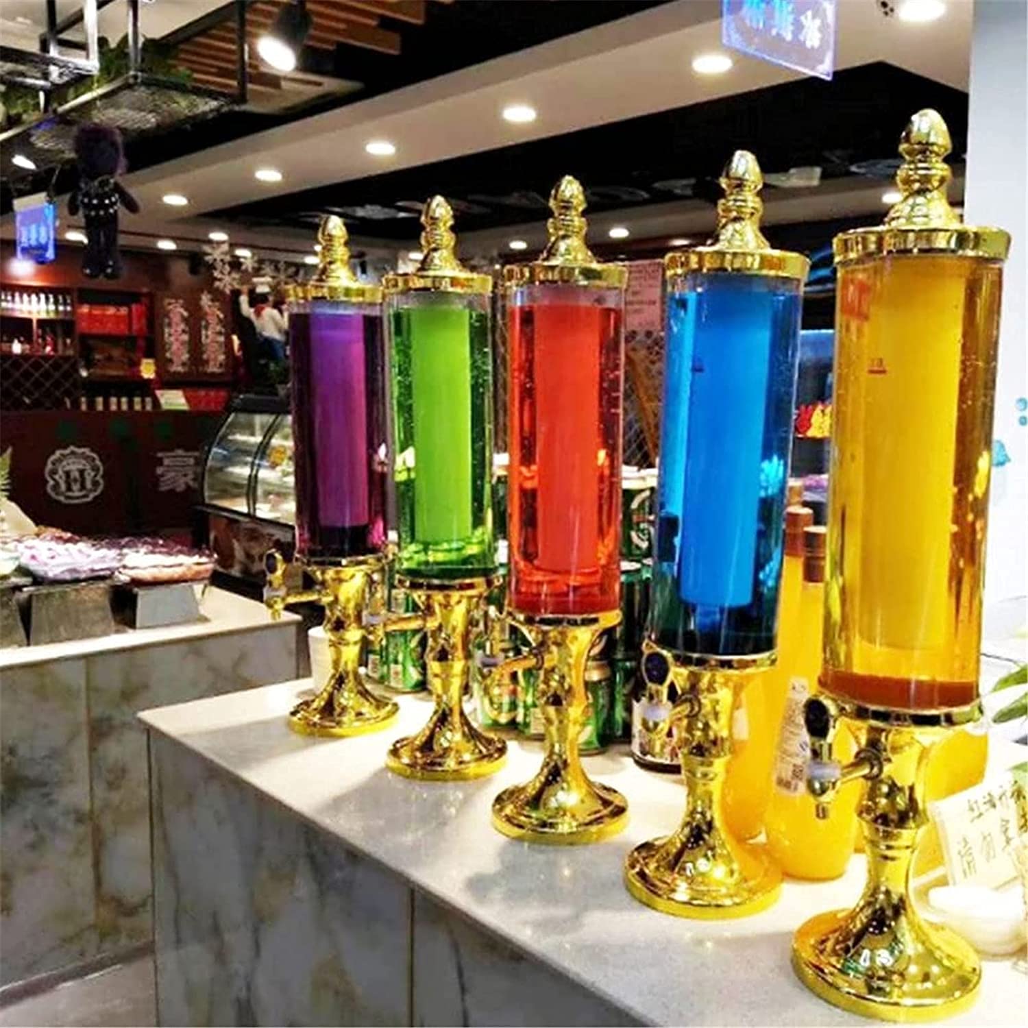 LED Beer Tower Dispenser with Ice Tube - Colorful Light Up Tabletop Wine & Juice Dispenser for Bar, Party, Restaurant, KTV, BBQ - Perfect for Events, Gatherings & Nightlife Entertainment
