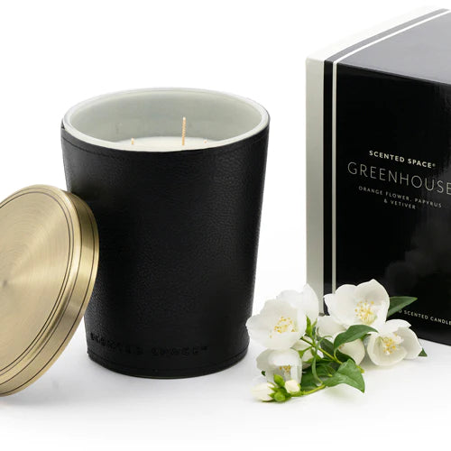 Premium 900g Leather Candle Greenhouse - Handcrafted Scented Candle for Home Decor, Gifts & Aromatherapy | Perfect for Living Rooms, Bedrooms & Spa Relaxation