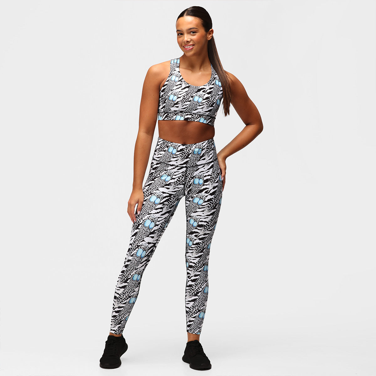 Monochrome Quill Leggings for Women - High Waisted Yoga Pants with Unique Feather Print - Perfect for Workouts, Yoga, Running & Casual Wear