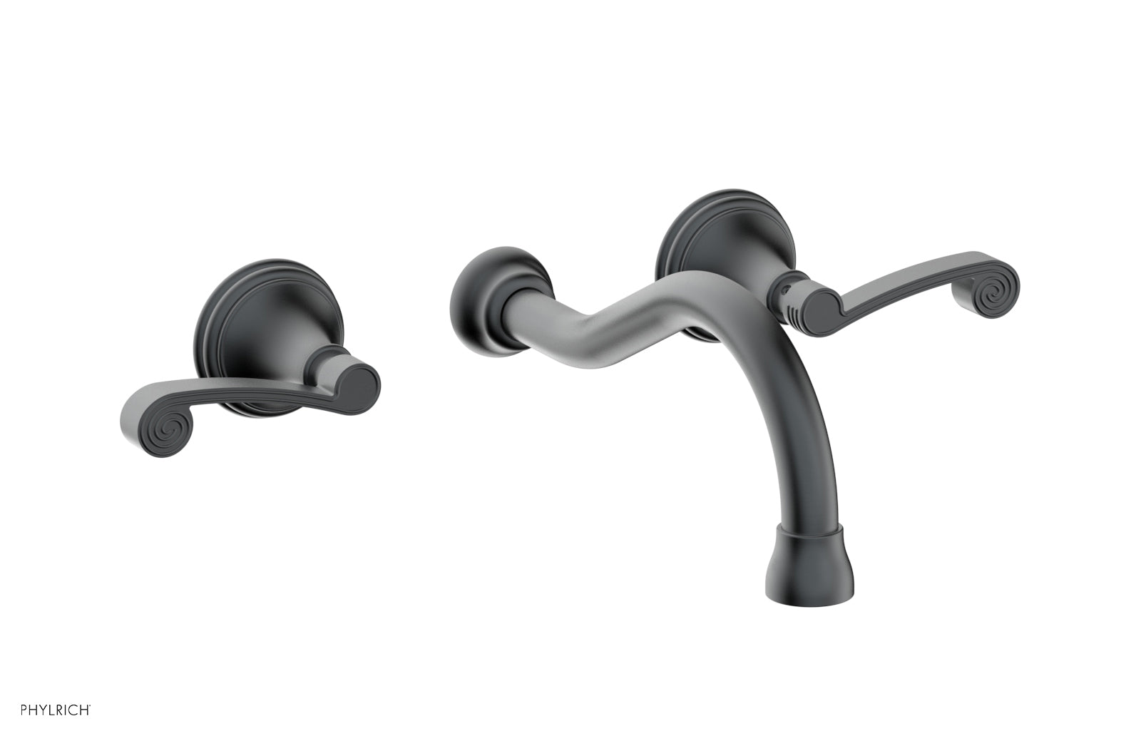 3RING Wall Lavatory Faucet Set with Curved Lever Handles - DWL206 - Perfect for Bathroom Sink, Powder Room and Guest Bath Installation