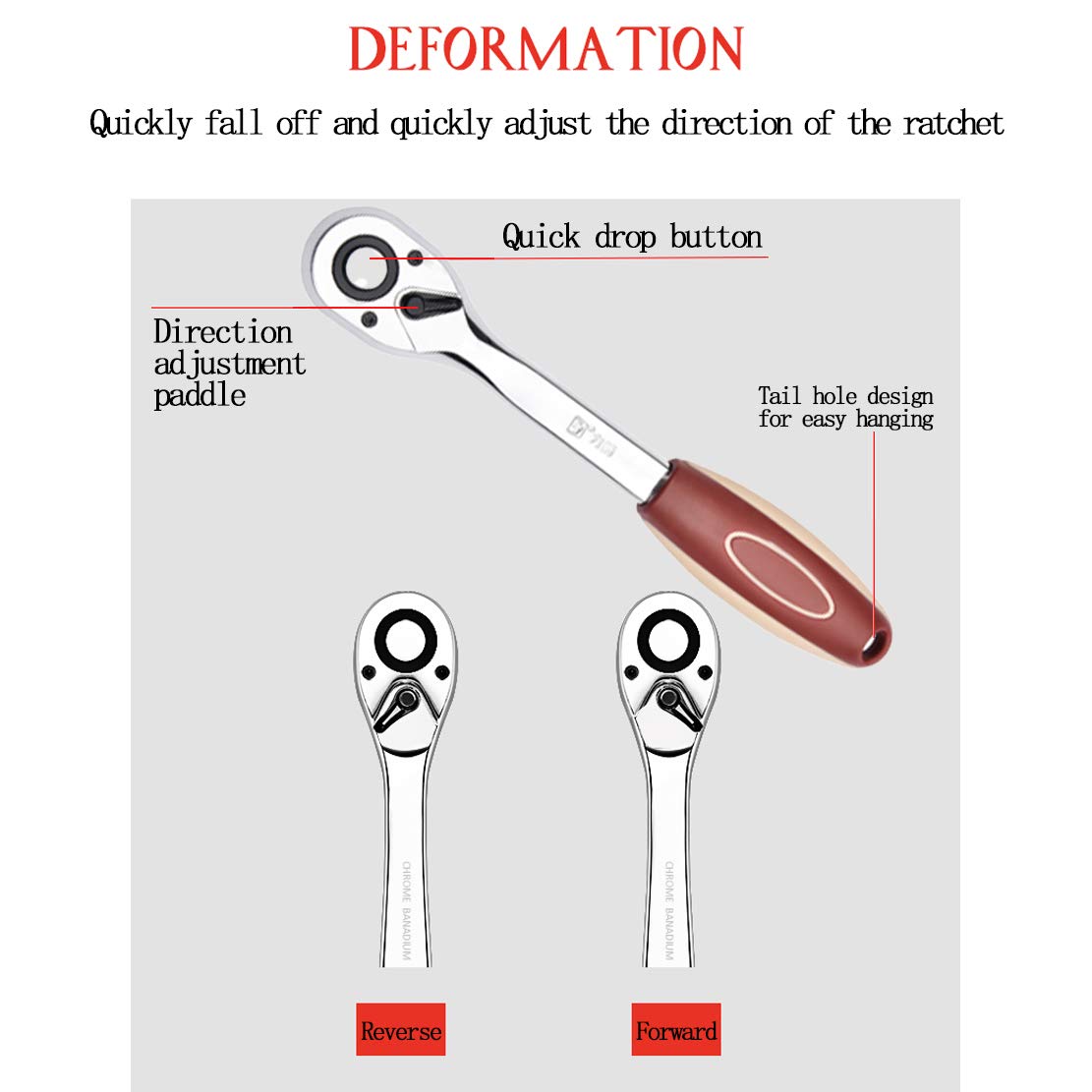 1/2 Inch 72-Tooth Ratchet Wrench Set with Quick Release - 20-Piece Professional Socket Kit (8-32mm) for Auto Repair & Household Use - Perfect for Mechanics, DIY Projects, and Home Maintenance