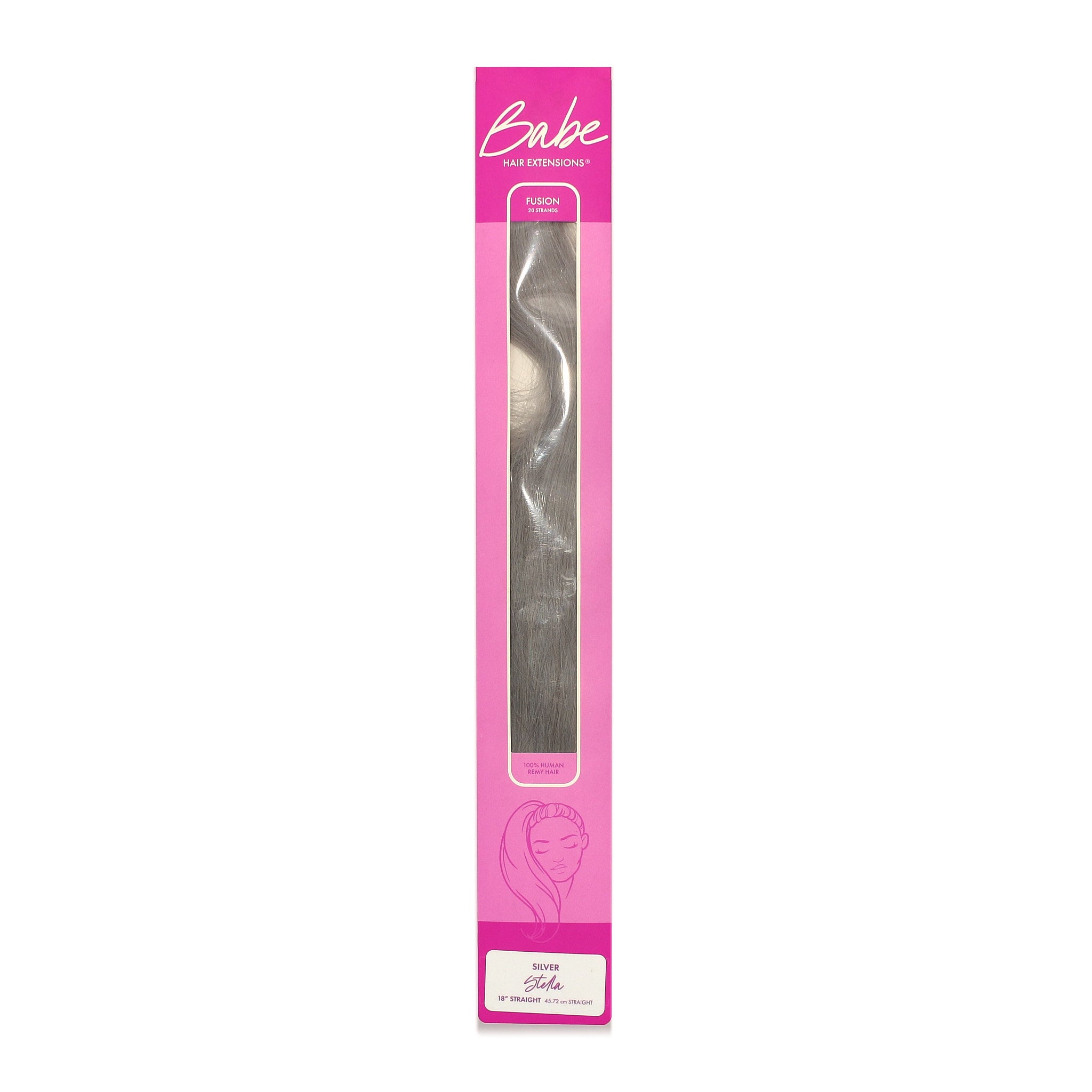 100% Human Remy Hair Extensions - 20 Piece Stella Fusion Silver 18