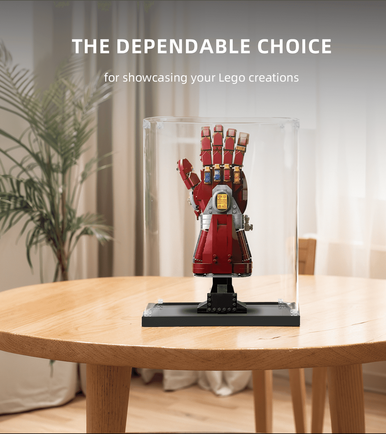 LEGO The Avengers Nano Gauntlet 76223 Display Case - Premium Acrylic Showcase for Collectible LEGO Sets - Perfect for Home & Office Decor, Gift for Marvel Fans