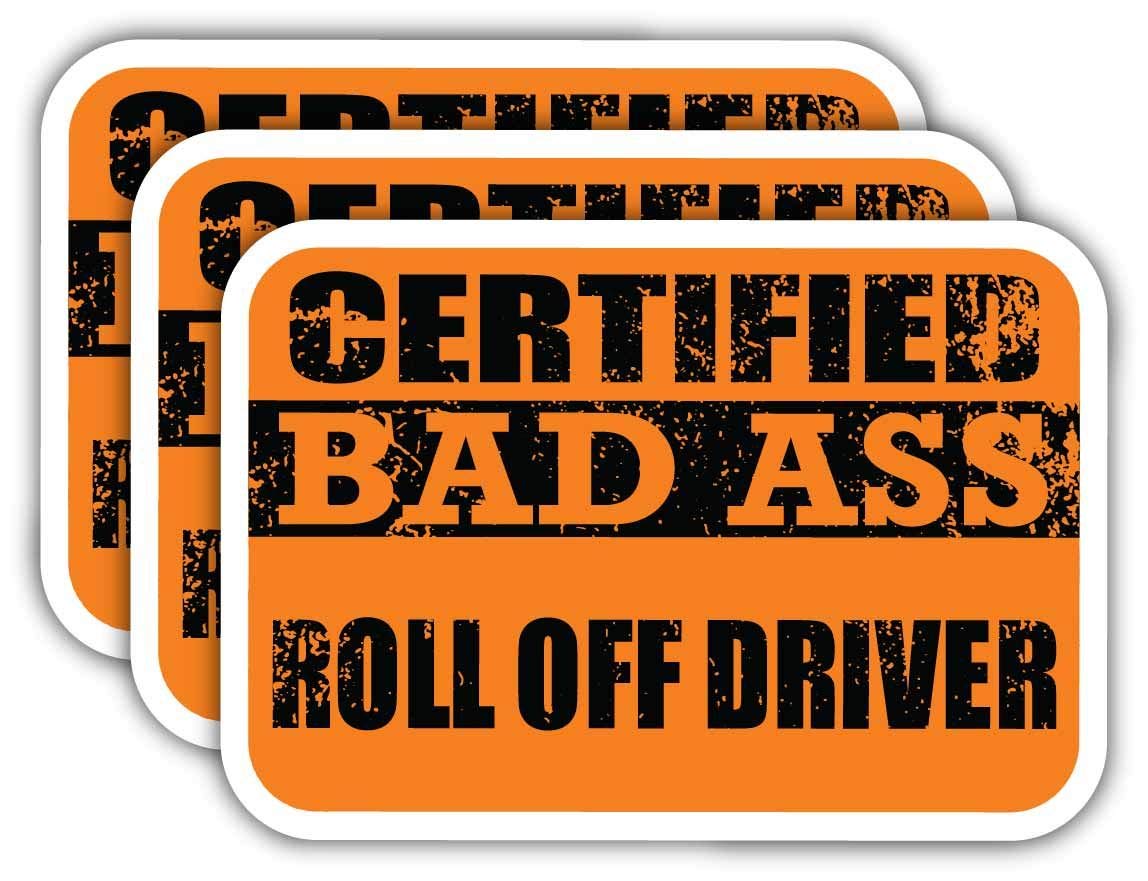 Certified Roll Off Driver Stickers - 3M Vinyl Decal for Cars & Hard Hats - Funny Job Gift Idea