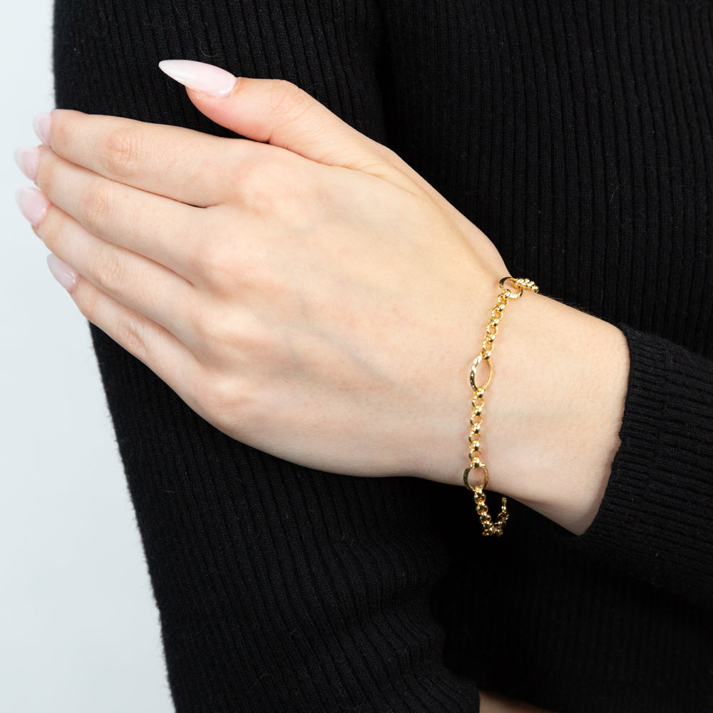 9ct Yellow Gold Belcher Chain Bracelet 19cm - Elegant Jewelry for Women, Perfect for Everyday Wear & Special Occasions
