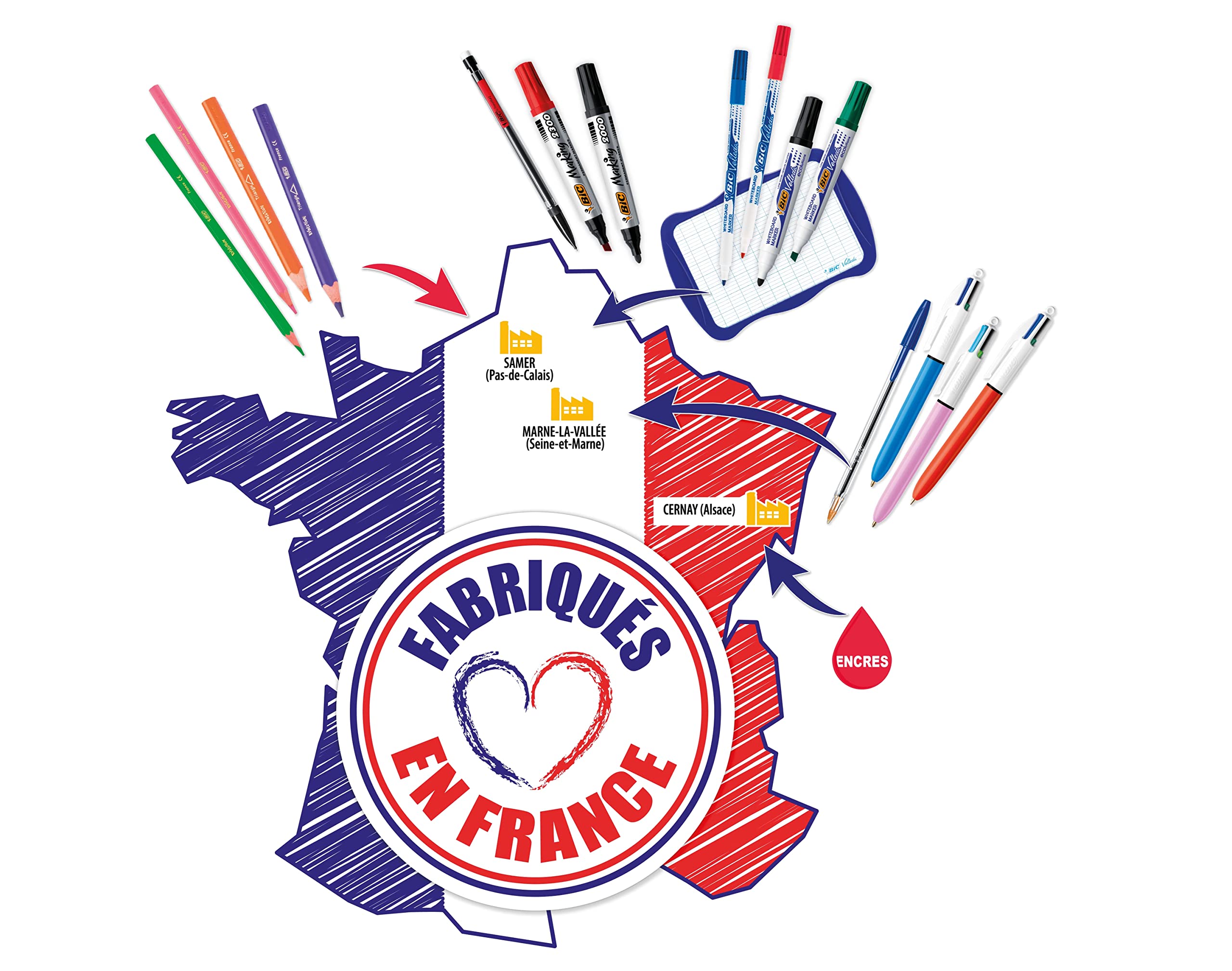 Bic 4-Color Ballpoint Pens - Medium Point 1mm (12-Pack) - Who's The Boss Design - Perfect for Office, School & Note Taking