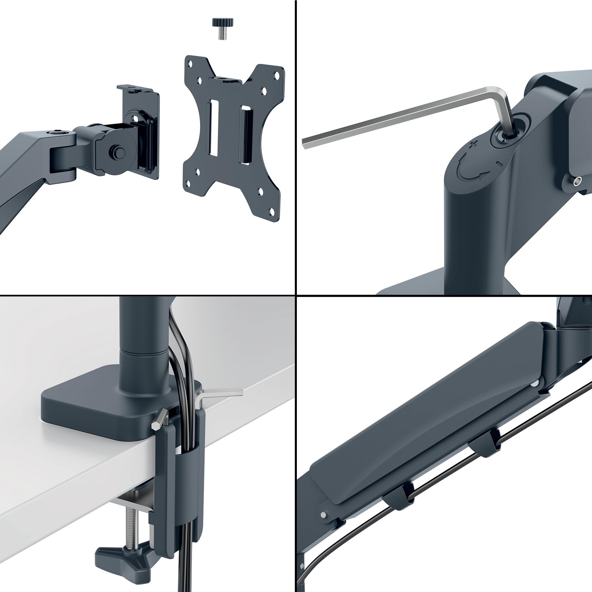 Leitz Ergo Space Saving Monitor and Laptop Arm - Adjustable Desk Mount Stand for 32