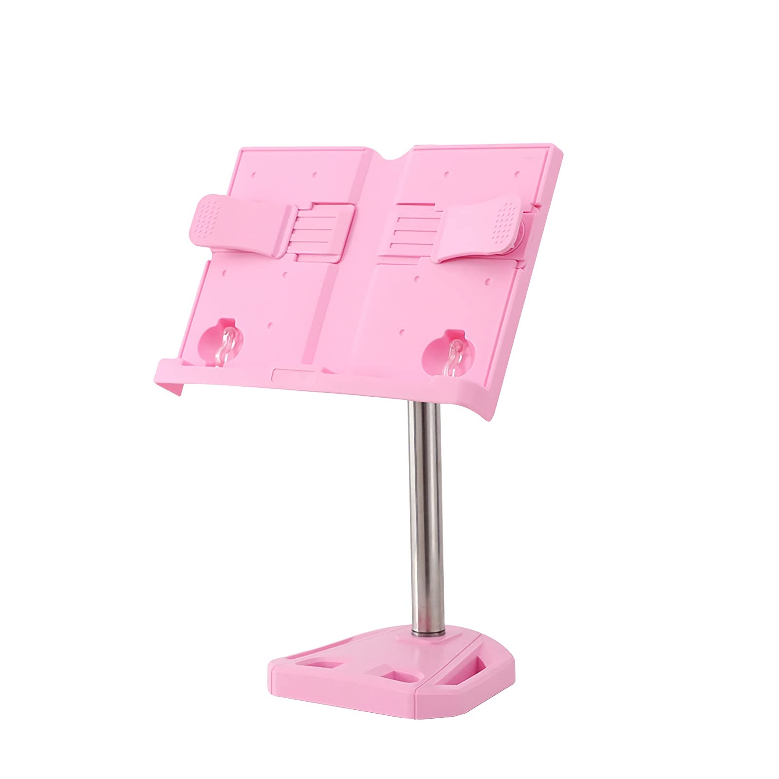 Adjustable Book Stand Holder for Reading - Detachable Textbook, Cookbook, Magazine, Tablet & Document Stand with Height, Width & Angle Control (Pink) - Perfect for Home, Office & Study Use