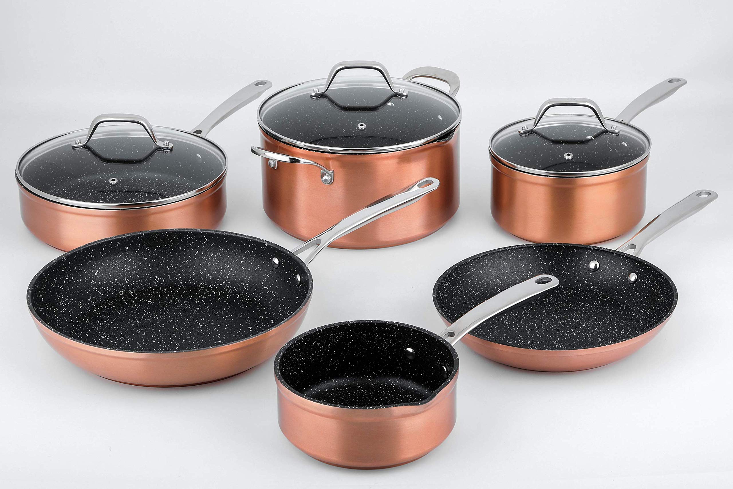 Premium Laguiole™ 9-Piece Copper/Greblon Cookware Set - Professional Kitchen Utensils for Cooking, Baking & Serving - Perfect for Home Chefs & Gourmet Cooking