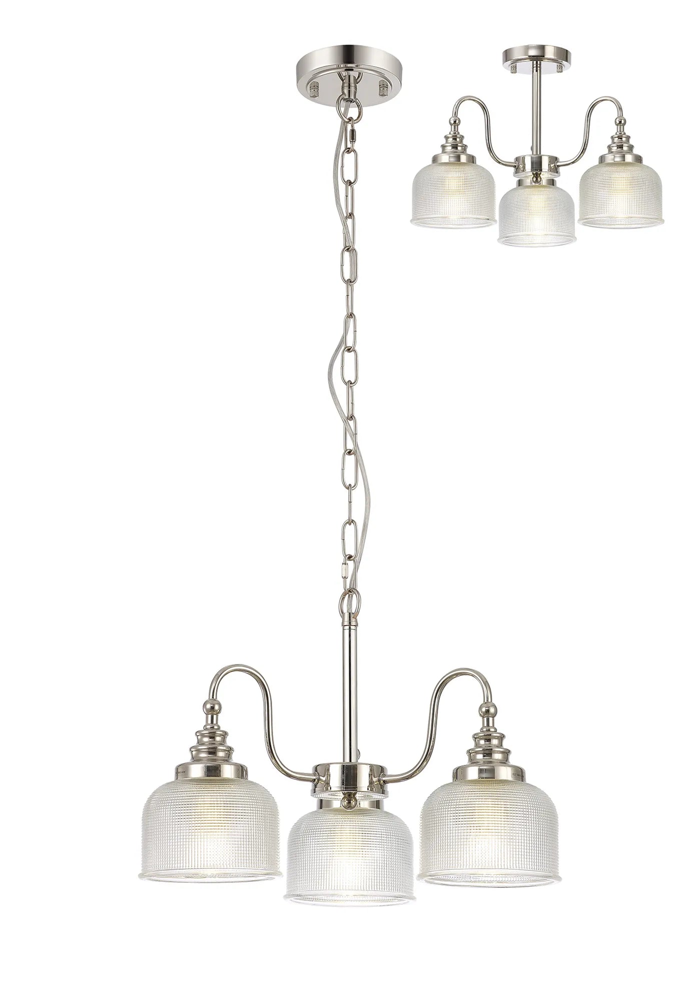 Cleron 3/5/8Lt Semi Flush Mount Pendant Light Fixture - Modern Ceiling Lighting in Multiple Colors for Living Room, Bedroom & Dining Room