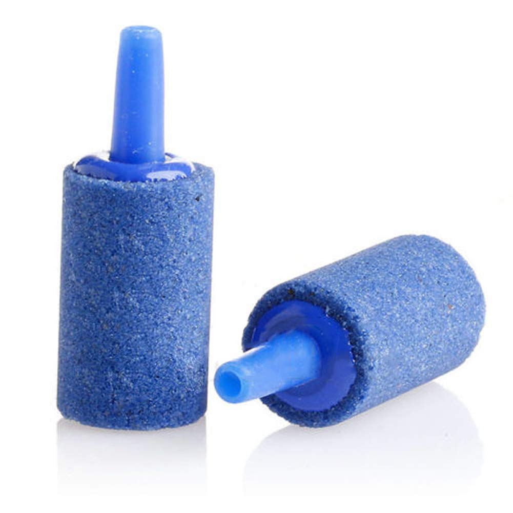 12Pcs Blue Cylindrical Air Stone Bubble Diffuser for Aquarium Fish Tank Pump - Enhance Oxygenation for Healthy Fish & Plants | Perfect for Freshwater & Saltwater Tanks, Hydroponics, and Pond Aeration