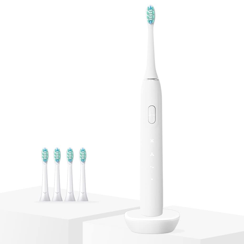 BBFQL Sonic Electric Toothbrush for Adults - Soft Bristles, 5 Cleaning Modes, IPX7 Waterproof, USB Charging - Perfect for Travel & Home Oral Care (White)