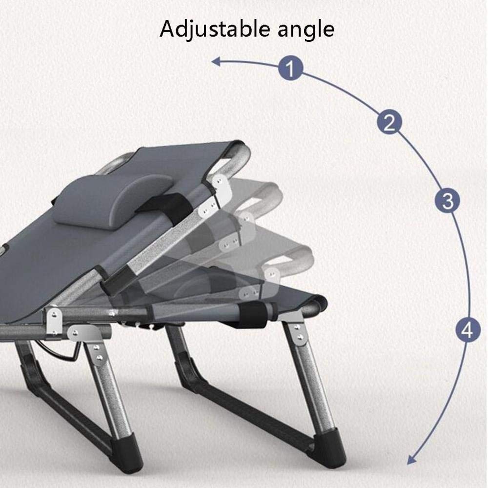 Heavy Duty Folding Chair Bed with Cushion - Extra Wide Grey Lounge Chair for Camping, Outdoor, Office, Sports & Hiking - Perfect for Relaxation, Resting and Small Space Living