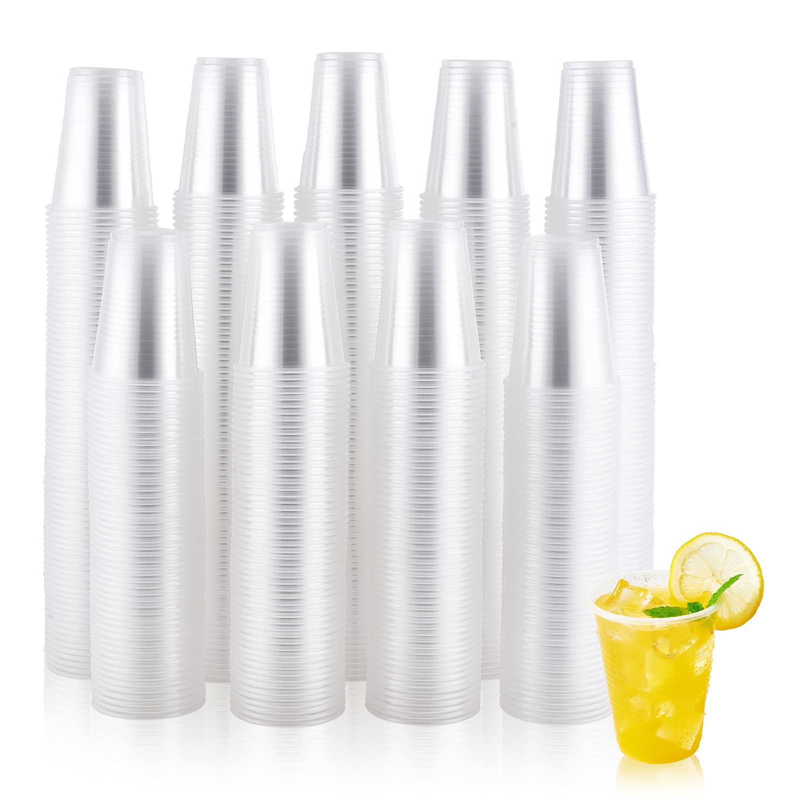 JOLLY CHEF 7 oz Clear Plastic Cups - 7 Ounce Disposable Drinking Cups for Parties, Picnics, Travel, Halloween & Christmas Events | Perfect for Beverages, Cocktails, and Outdoor Gatherings