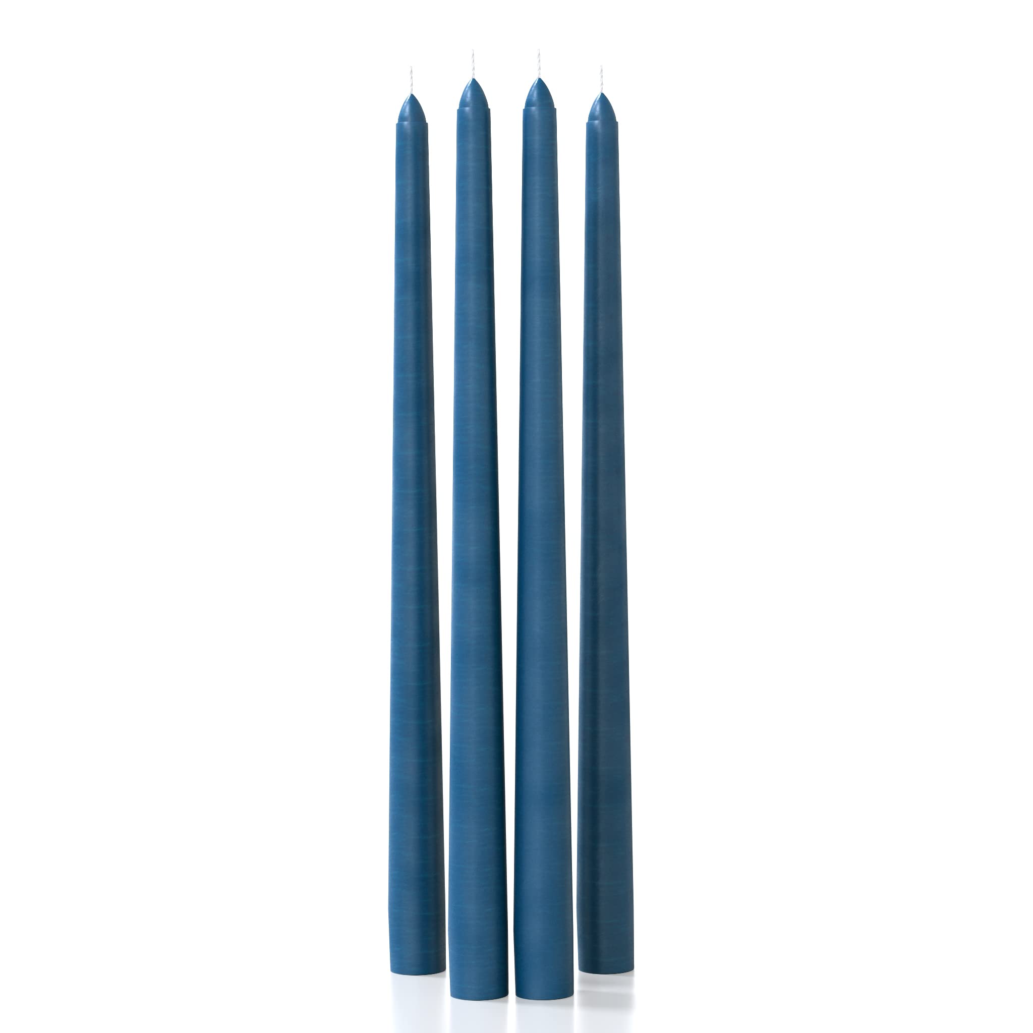 CANDWAX 14 Inch Unscented Taper Candles Set of 4 - Smokeless Dripless Dark Blue Candlesticks for Dining Table, Romantic Dinner, Wedding Centerpiece, and Home Decor