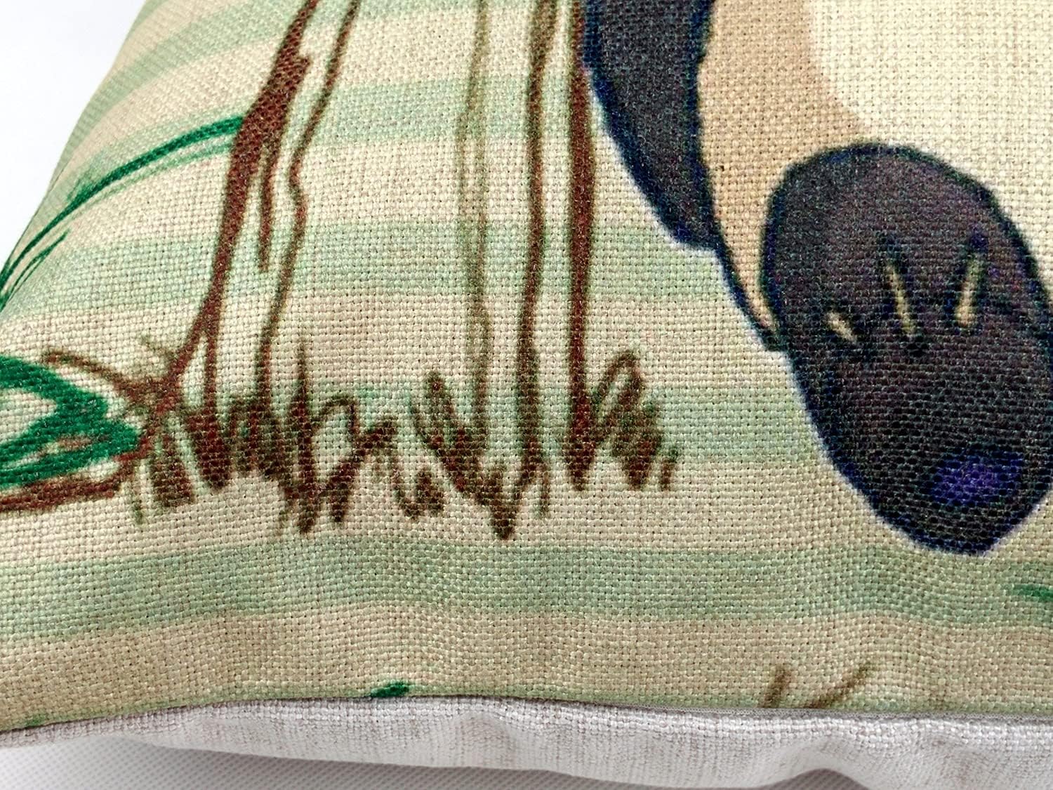 Totoro Decorative Throw Pillow Cover 18x18 Inches - Soft Green and Beige Cushion Case for Bedroom, Living Room, Sofa & Home Decor