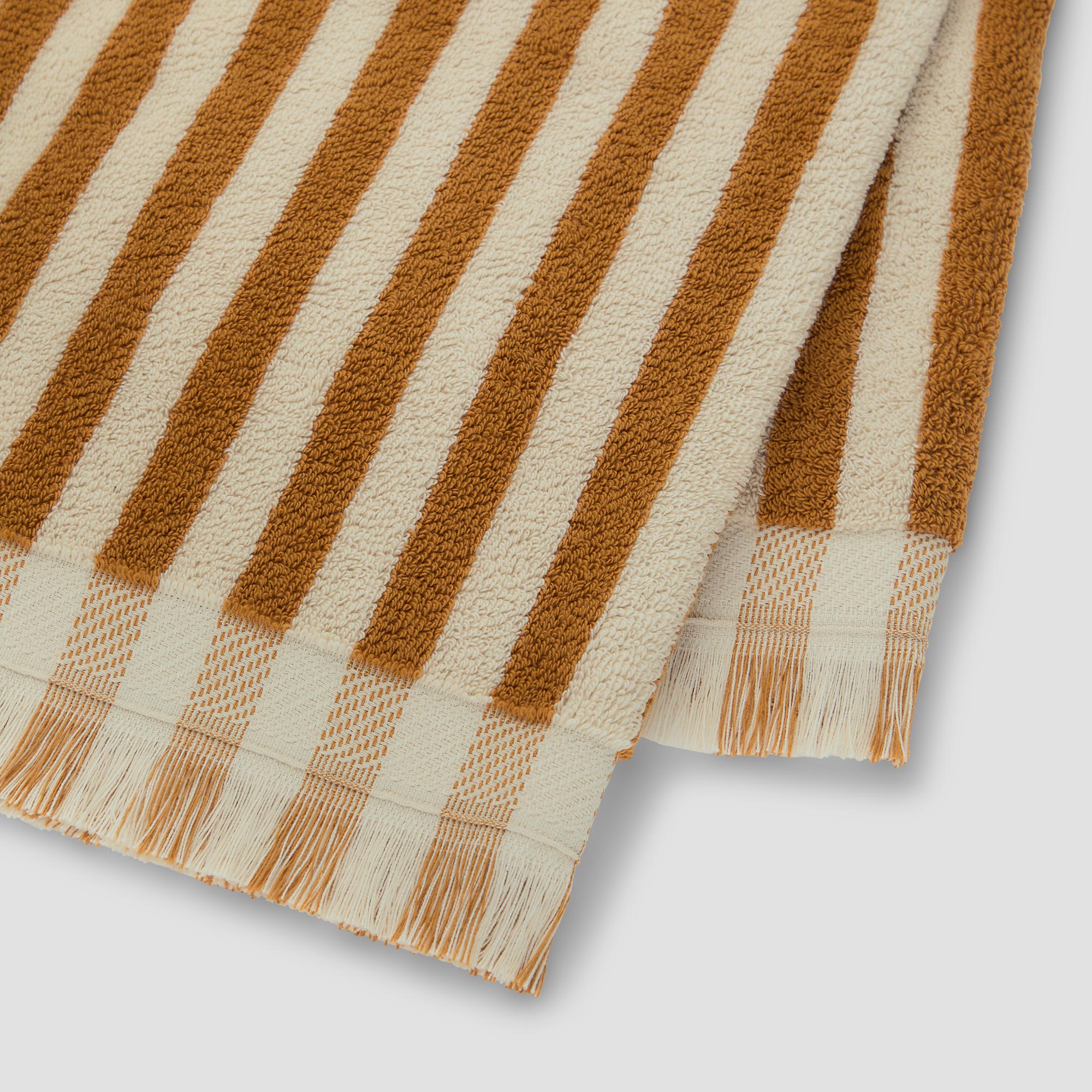 Premium Russet Yellow Pembroke Stripe Cotton Bath Towels - Soft & Absorbent for Spa, Beach & Luxury Bathroom Decor