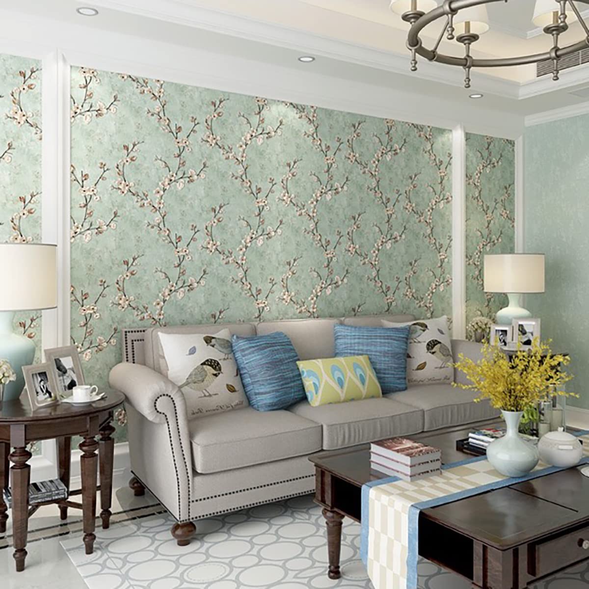 ECYC Ltd Non-Woven Embossed 3D Floral Wallpaper - Peel & Stick Removable Wall Stickers for Bedroom, Living Room Decor | Easy DIY Home Decoration & Wall Covering Ideas