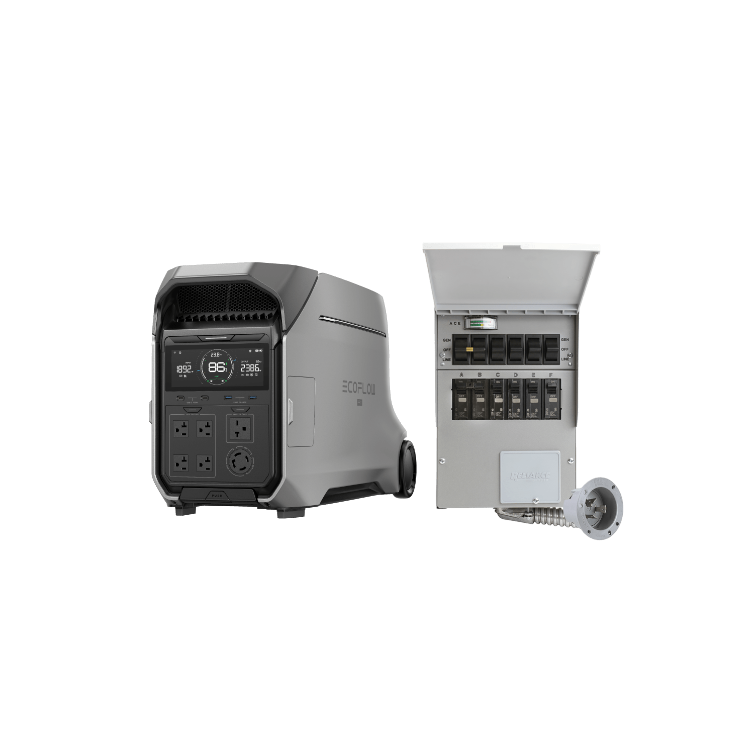 EcoFlow DELTA Pro 3 Portable Power Station 3600Wh with Transfer Switch - Solar Generator for Home Backup, Camping & Outdoor Adventures