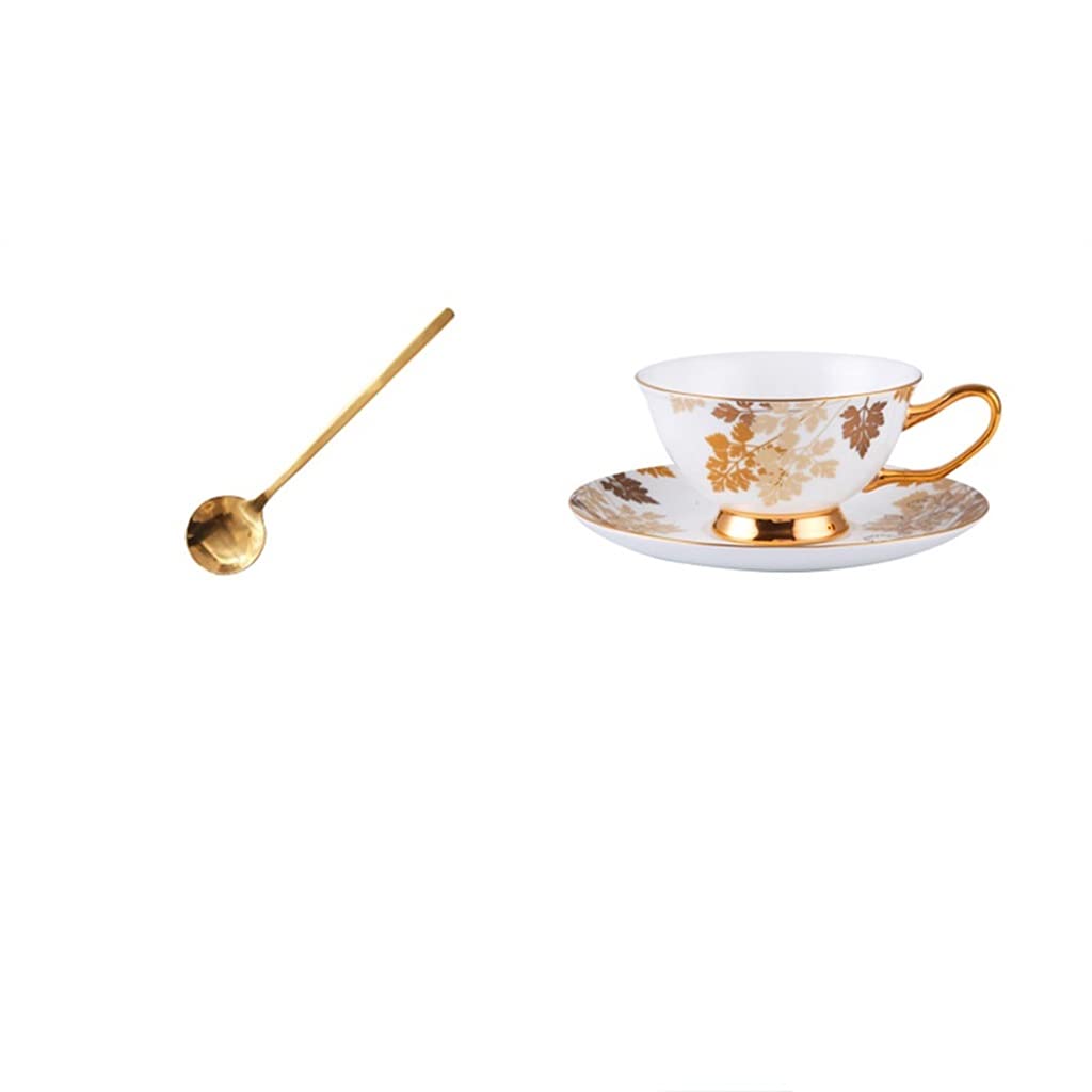 Elegant Floral Ceramic Tea Cup Set with Handle - British Style Coffee & Latte Cups for Cappuccino, Tea, or Hot Chocolate - Perfect Gift for Tea & Coffee Lovers (1 Piece) - Ideal for Home, Office, or Cafe Use
