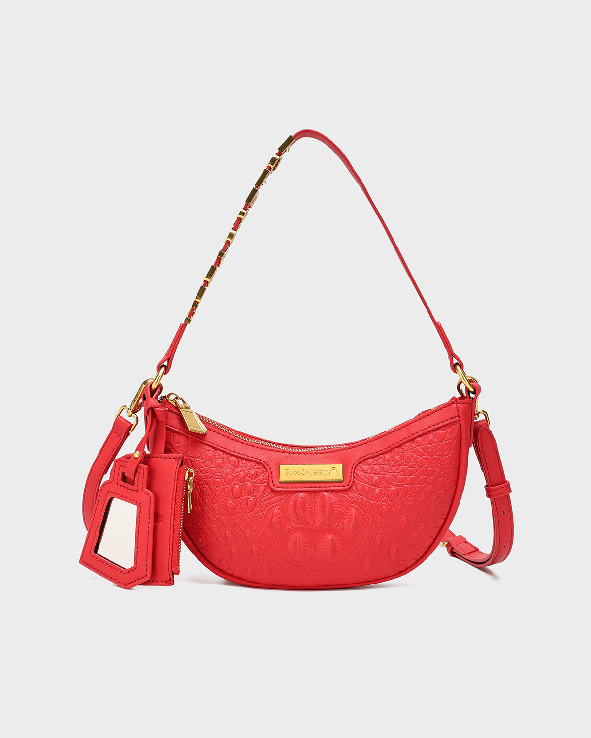Stylish Red Shoulder Purse for Women - Trendy Crossbody Bag with Adjustable Strap - Perfect for Daily Use, Travel & Shopping