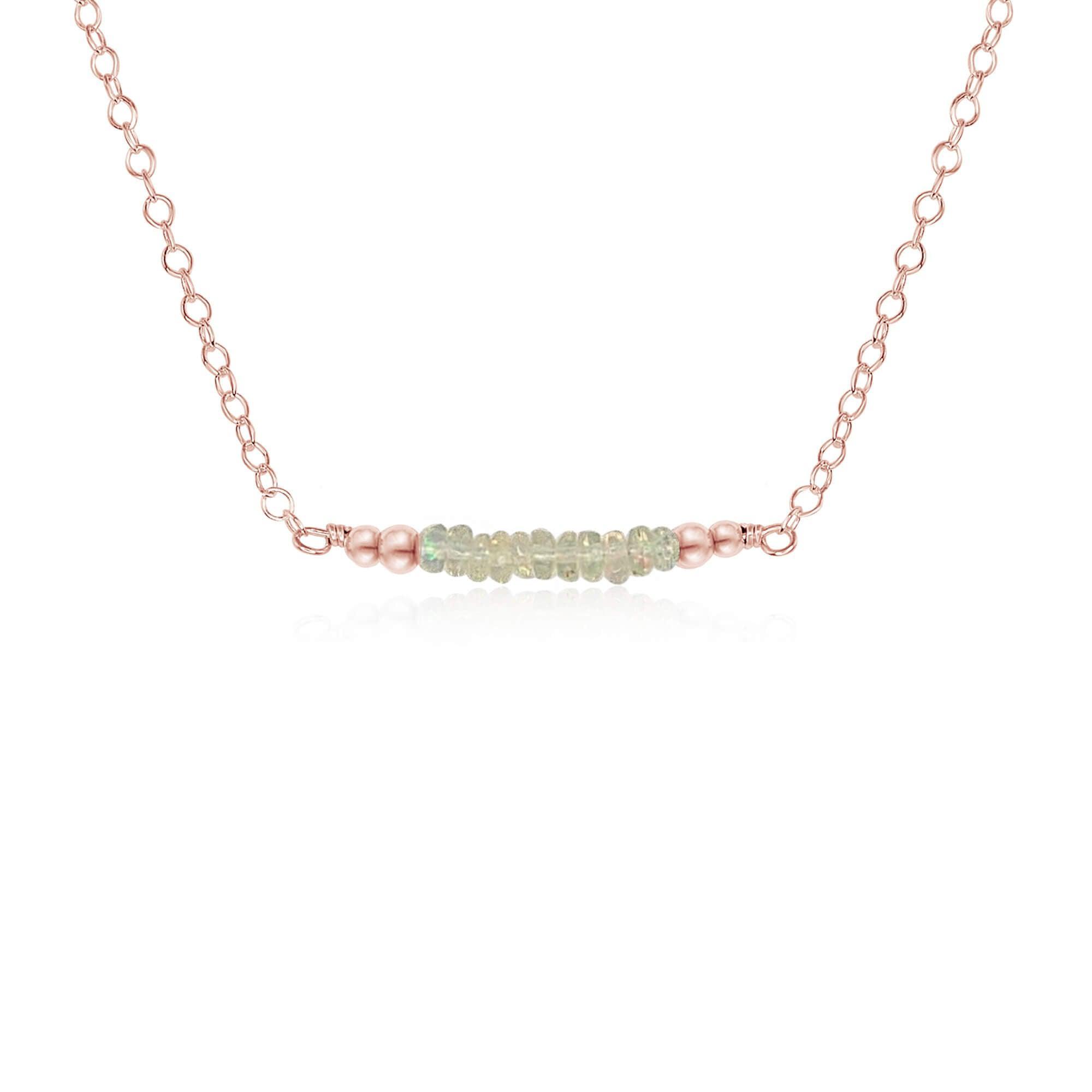 Sparkling Ethiopian Opal Faceted Bead Bar Necklace - Elegant Handmade Jewelry for Women, Perfect for Weddings, Parties & Special Occasions