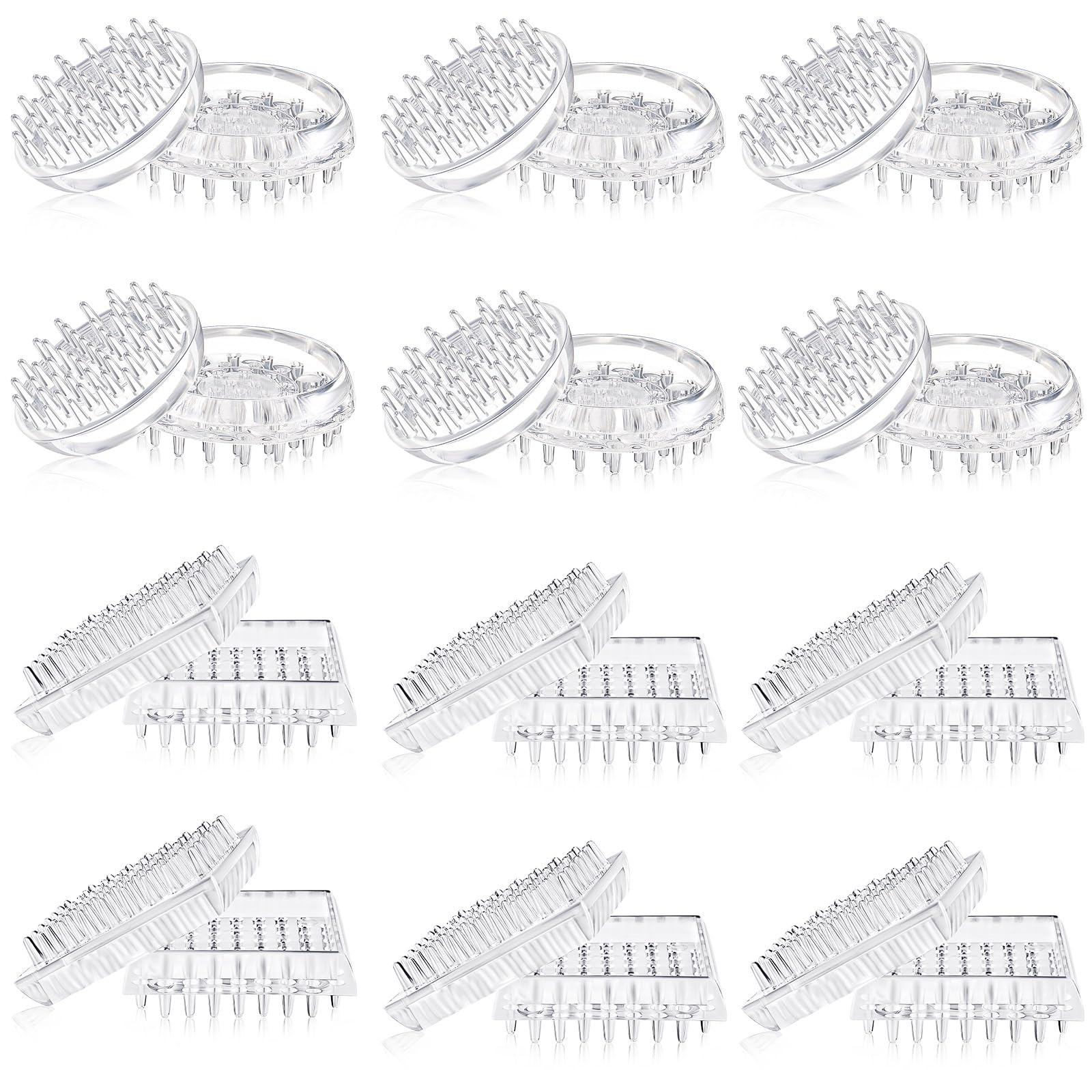 Queekay 24 Pcs Carpet Protector Spiked Plastic Caster Cups - Round & Square Furniture Protectors for Sofas, Tables, Chairs, Offices & Bookcases - Heavy Duty Floor Guard for Hardwood & Carpet (Home & Office Use)