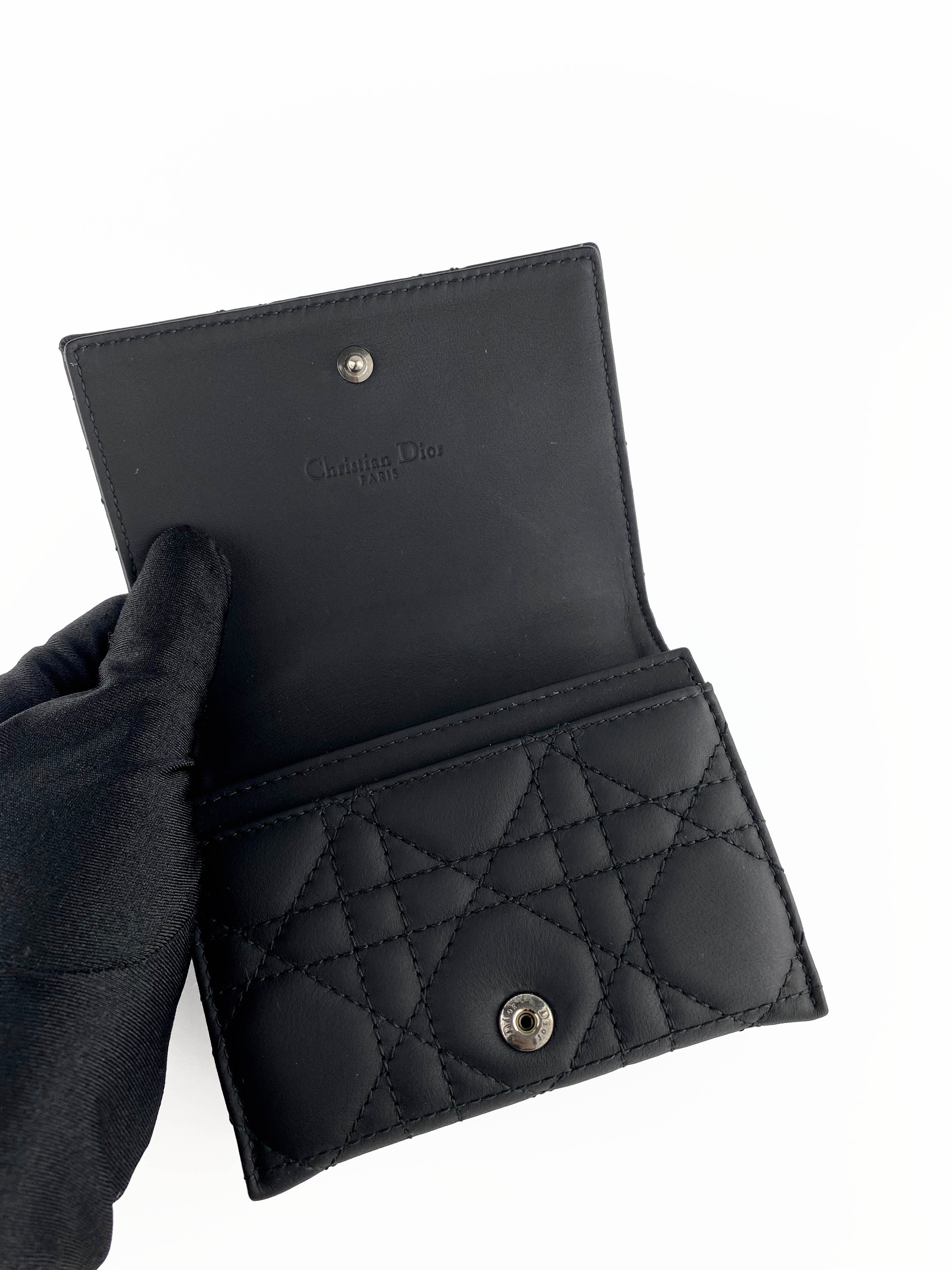 Christian Dior Mini Lady Dior Black Ultramatte Wallet | Luxury Designer Crossbody Bag for Women | Perfect for Evening Events, Date Nights & Special Occasions