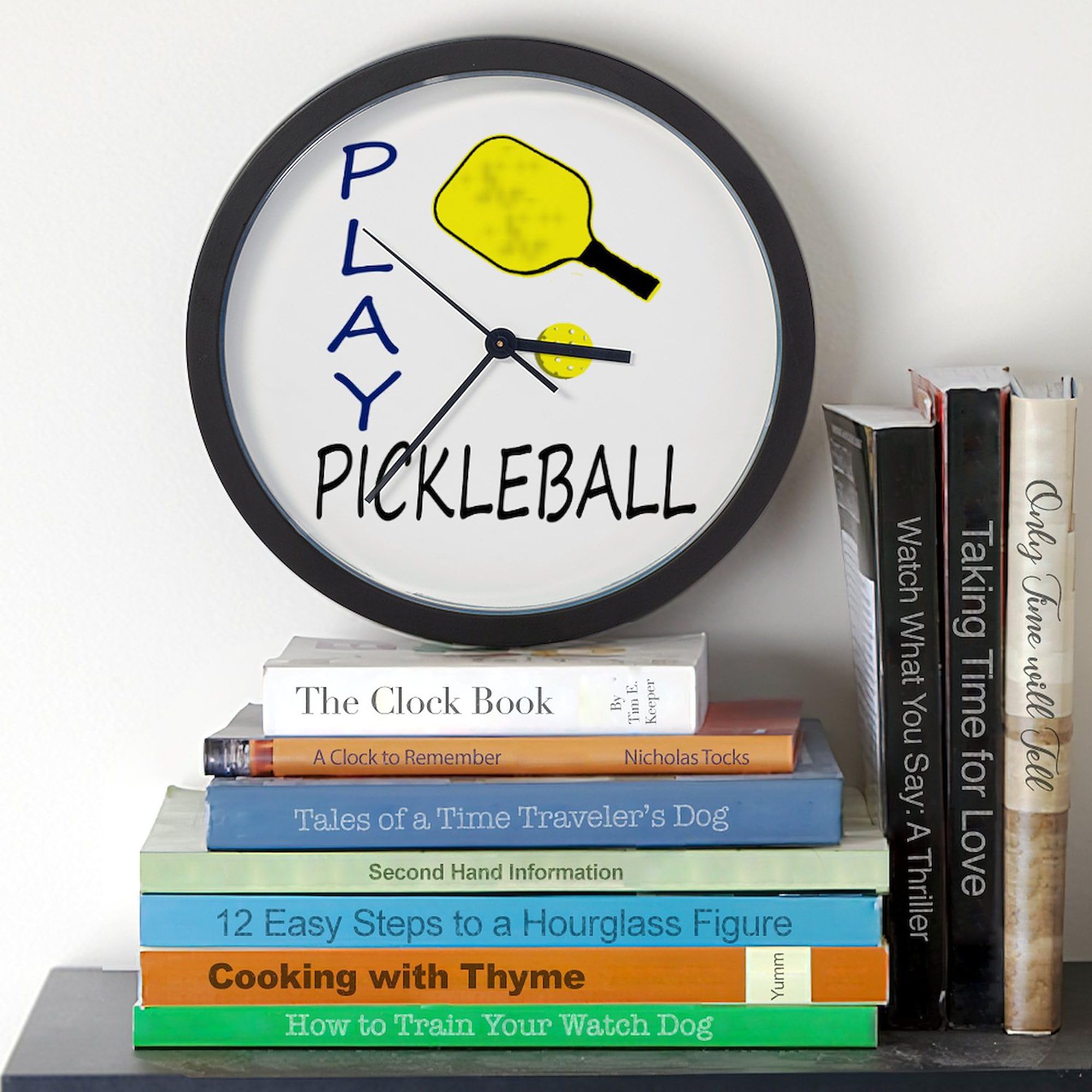 Play Pickleball 10-Inch Wall Clock - Decorative Clock for Living Room, Kitchen, Office - Perfect for Pickleball Lovers & Sports Enthusiasts